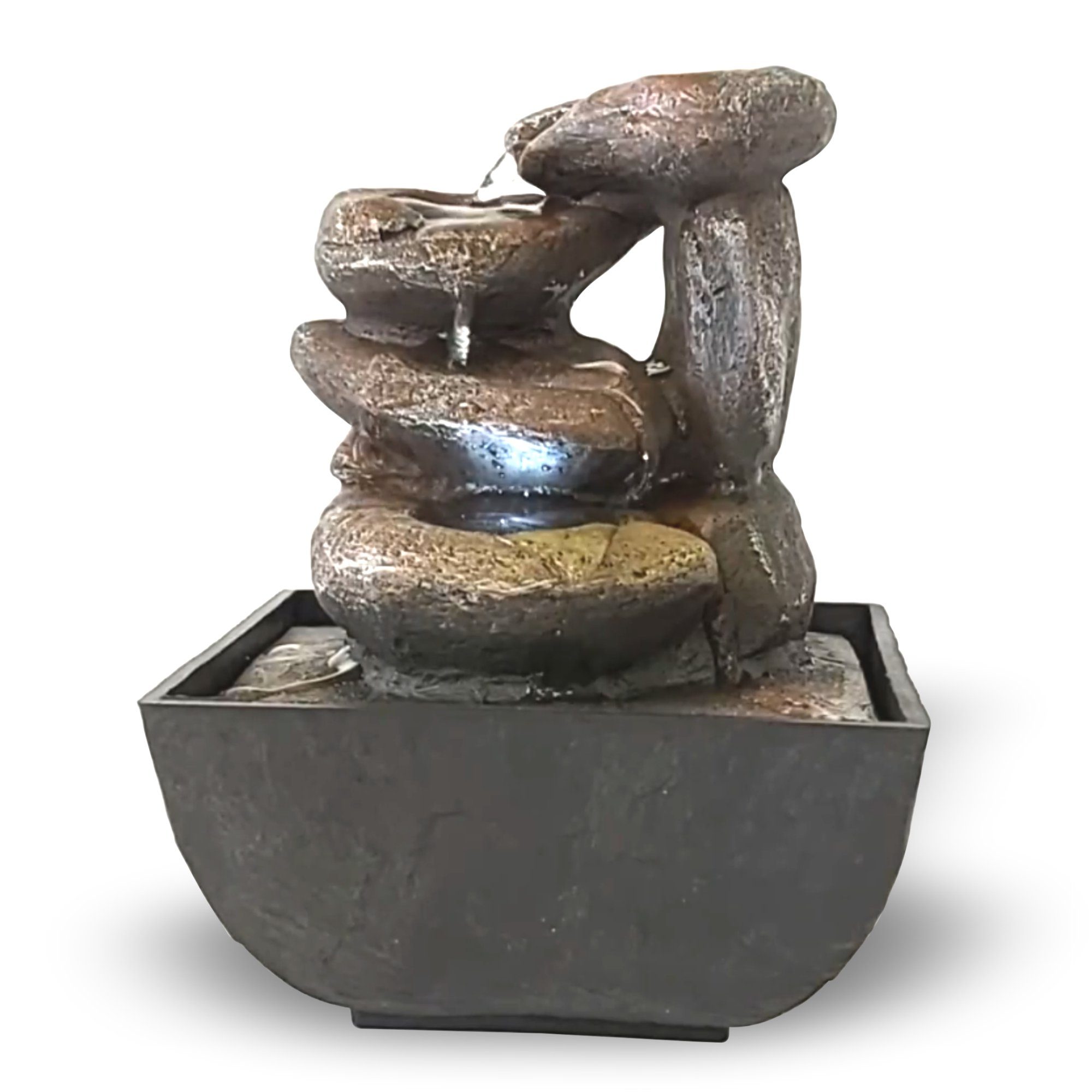 Lemodo Zimmerbrunnen Tischbrunnen Steine, Wasserspiel mit