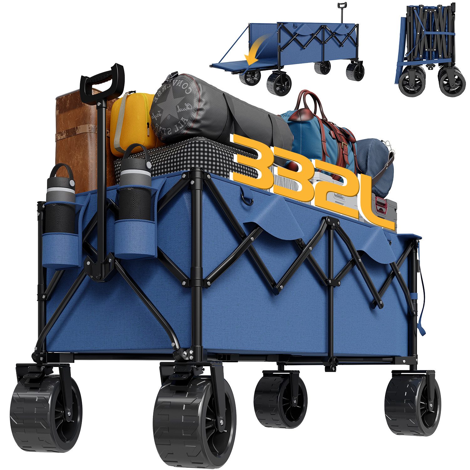 HOMALL Bollerwagen Faltbar Bollerwagen, Handwagen Transportwagen