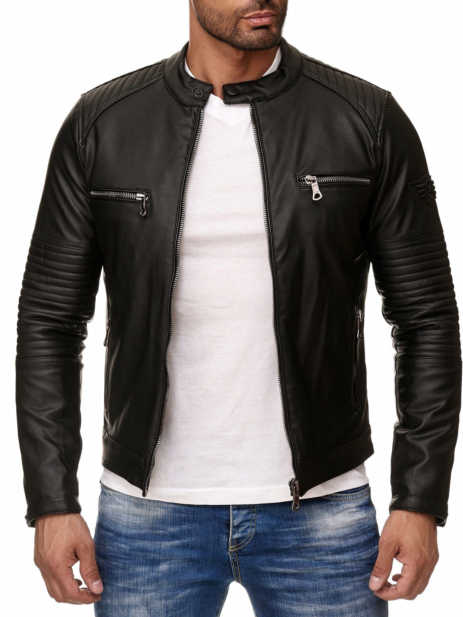 Reslad Lederimitatjacke Reslad Kunstlederjacke Herren-Jacke Leder-Jacke