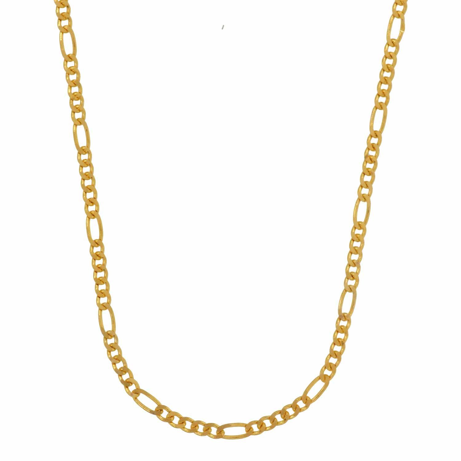 HOPLO Goldkette Goldkette Figarokette Länge 50cm