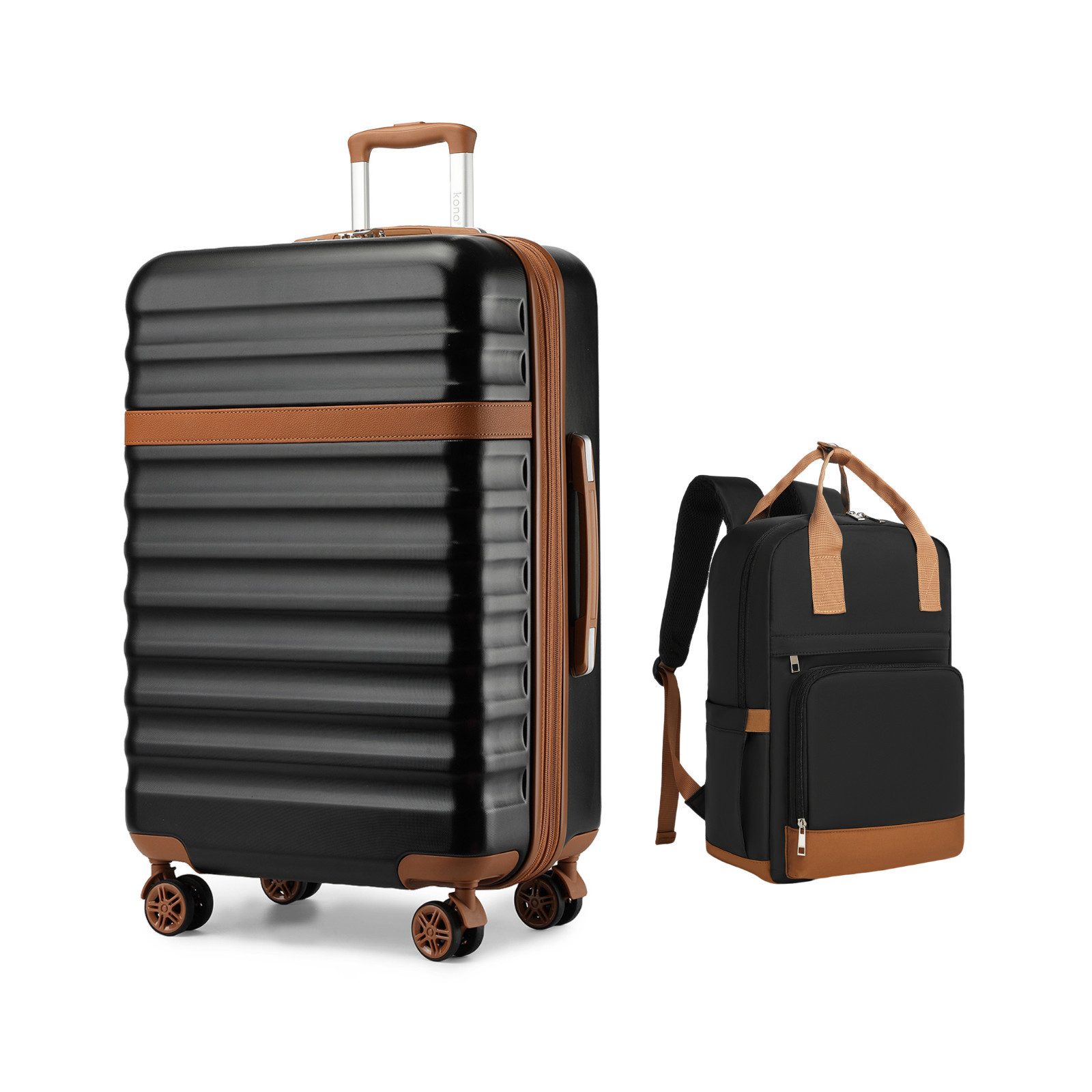 KONO Kofferset ABS+PC Hartschalen-Trolley (55/65/75 cm)