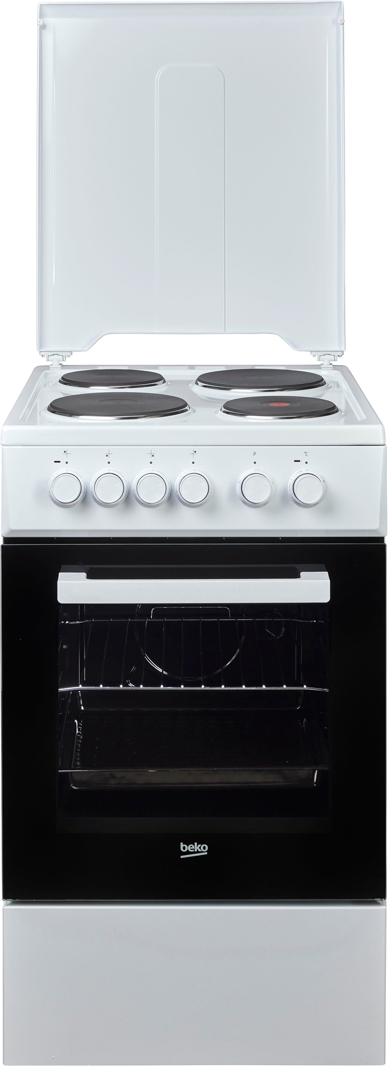 BEKO Elektro-Standherd Elektro-Standherd FSS56000GW, Mulden-Kochfeld