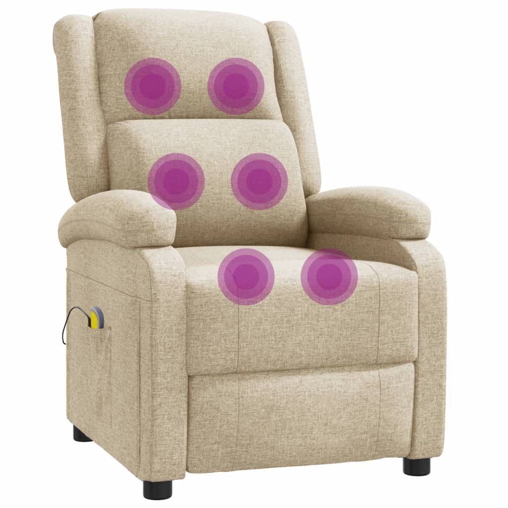 vidaXL Massagesessel Massagesessel Creme Stoff (1-St)