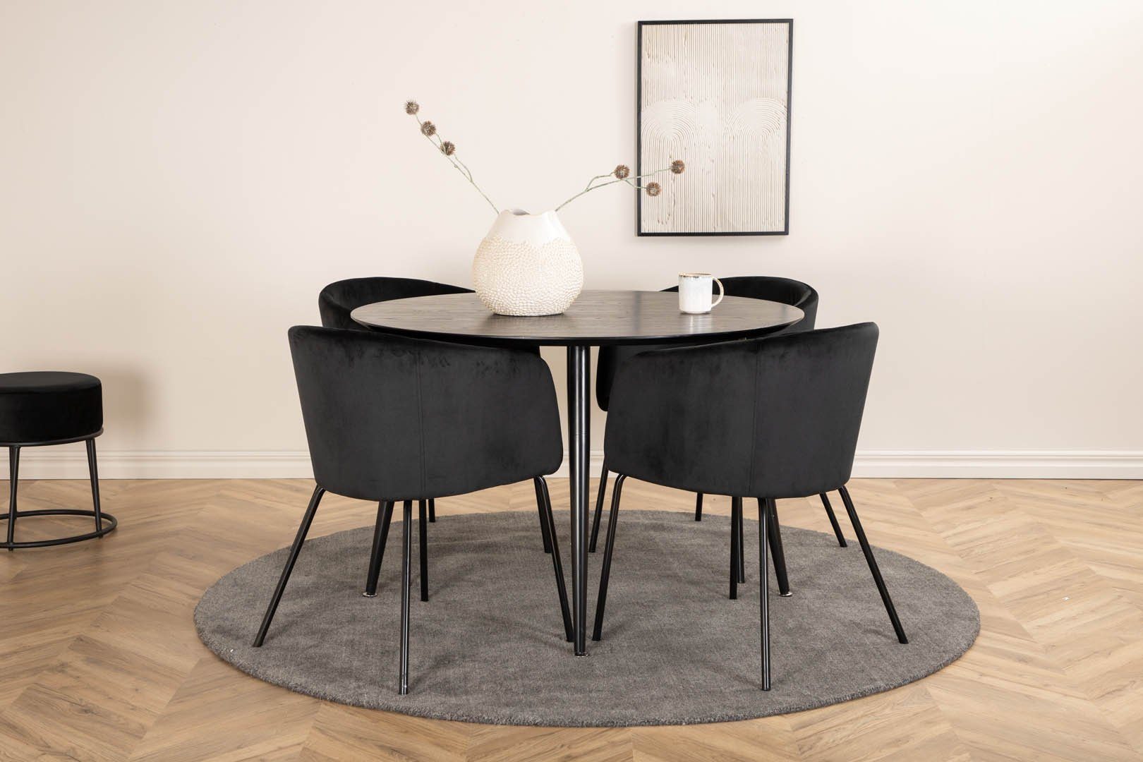 ebuy24 Essgruppe DippØ115BLBL Essgruppe Esstisch schwarz