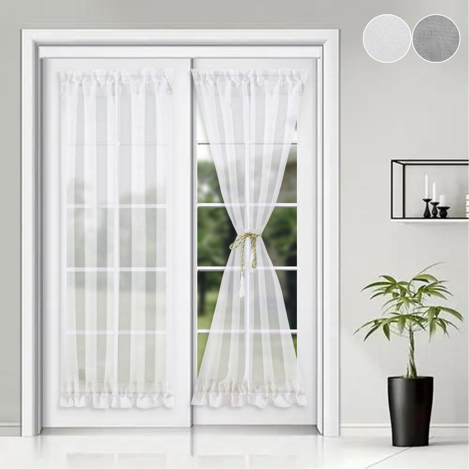 Sunicol Türvorhang Türvorhang, Voile weiß, französischer