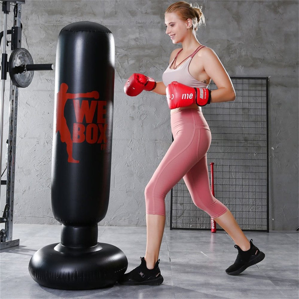 ZEUOPQ Boxsack Sports Aufblasbarer Boxsack,verstaubar schwarz