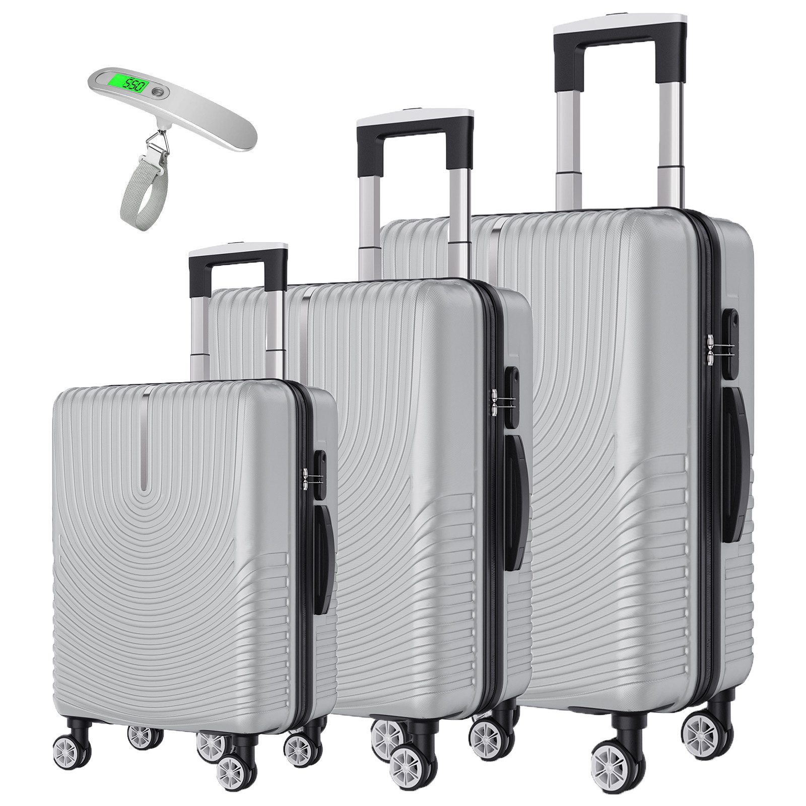 SEEZSSA Trolleyset Hartschalen 3er Kofferset Rollkoffer