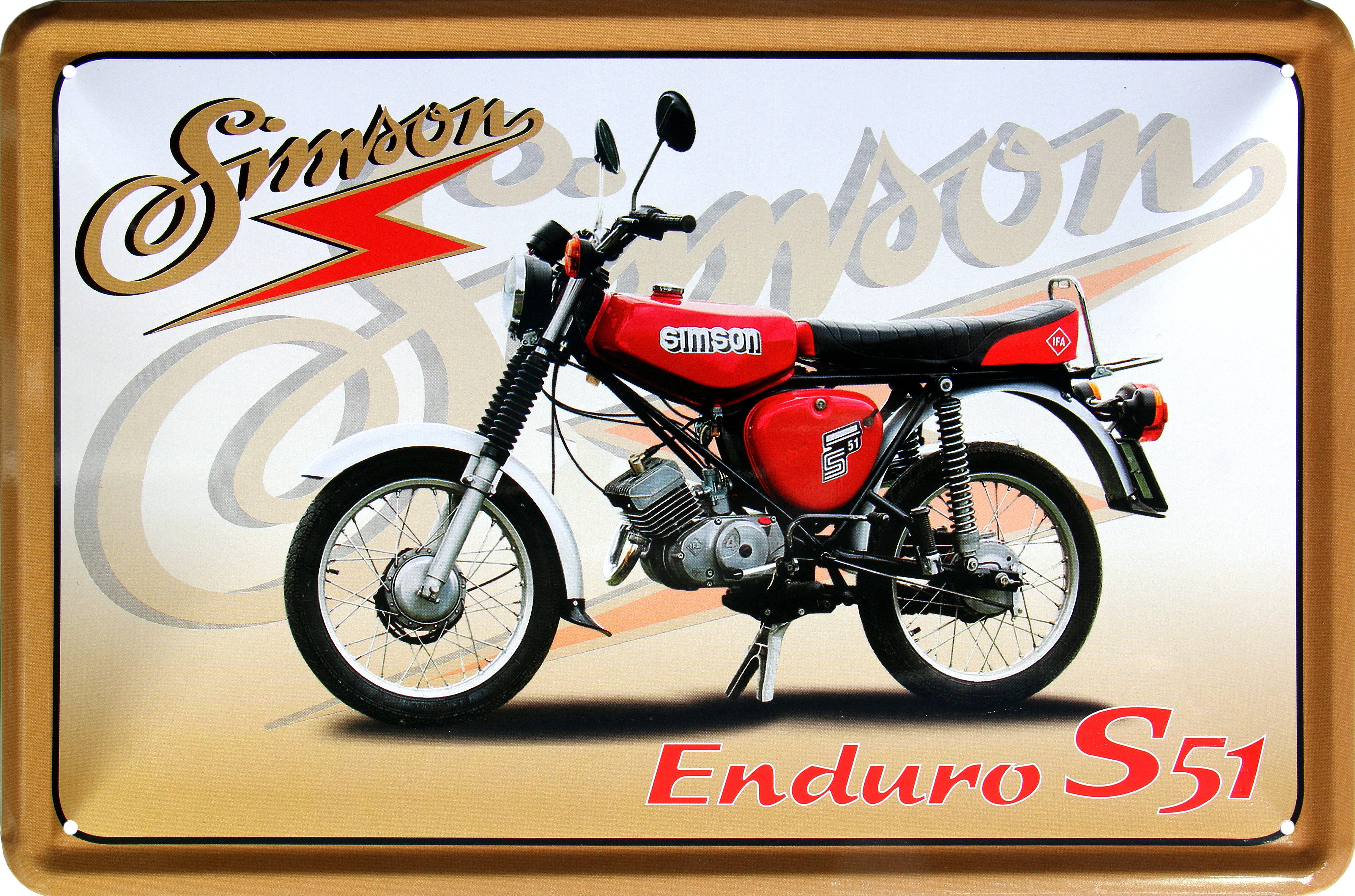 WOGEKA ART Metallbild Simson enduro S51