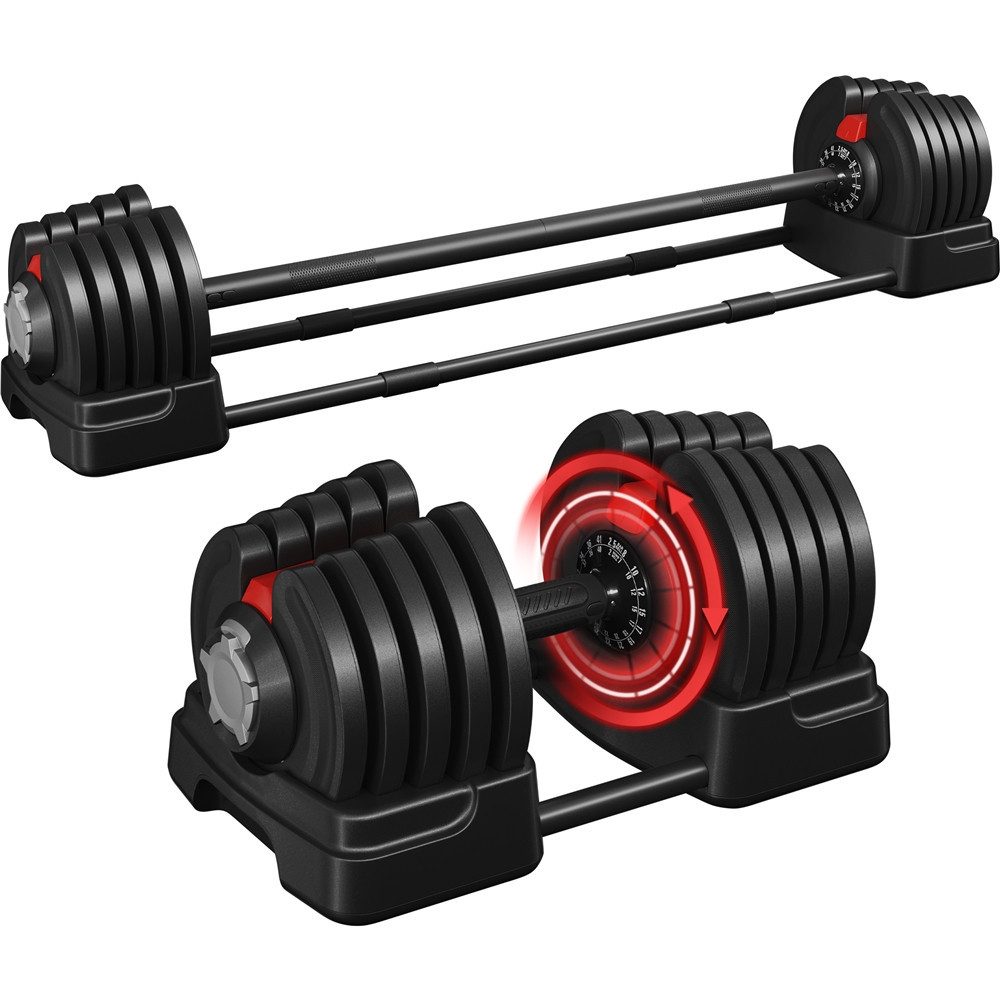 Yaheetech Hantel-Set, 2-in-1 Verstellbare Hanteln aus