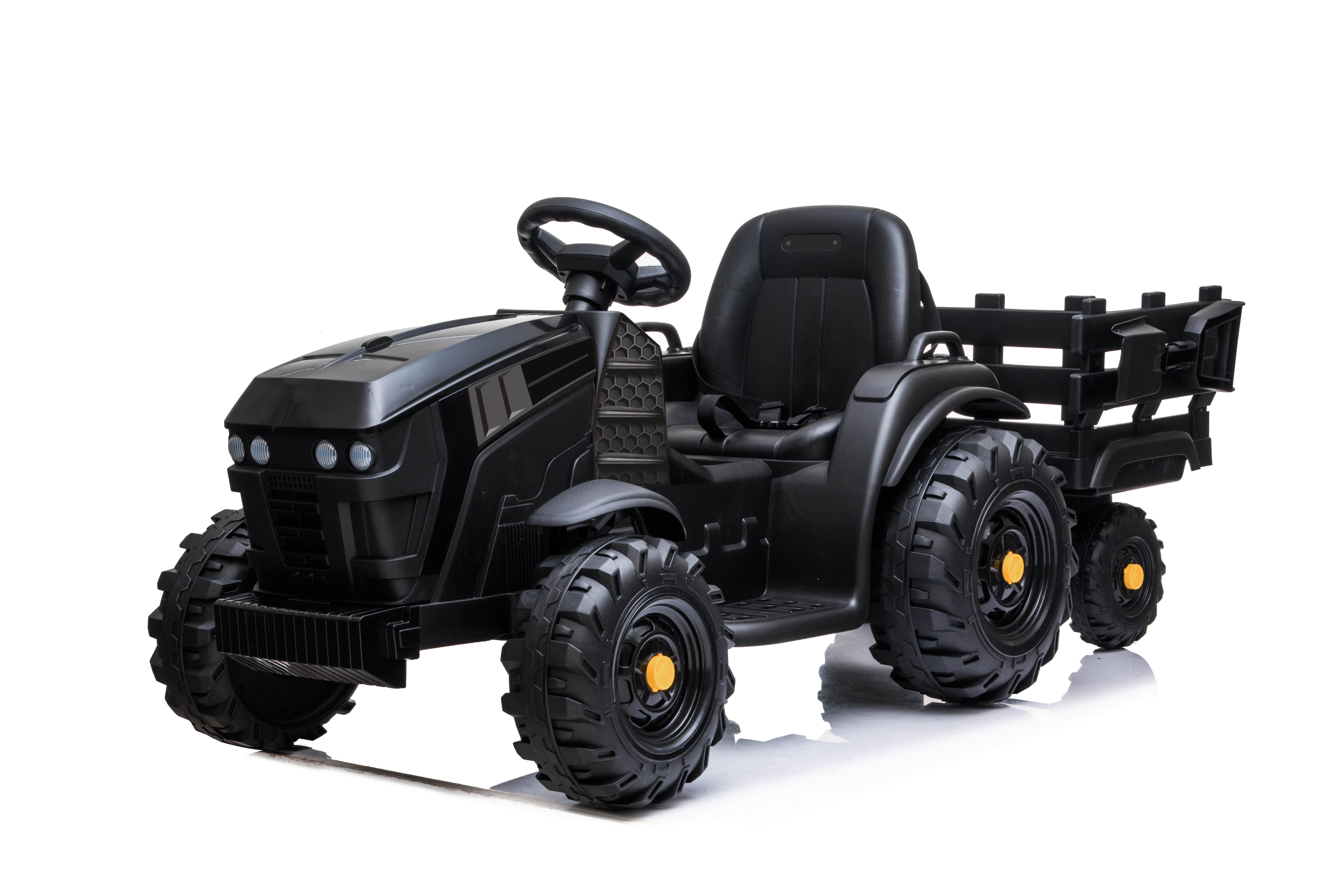 BoGi Elektro-Kinderauto Kinder-Elektrotraktor 12V mit Anhänger,