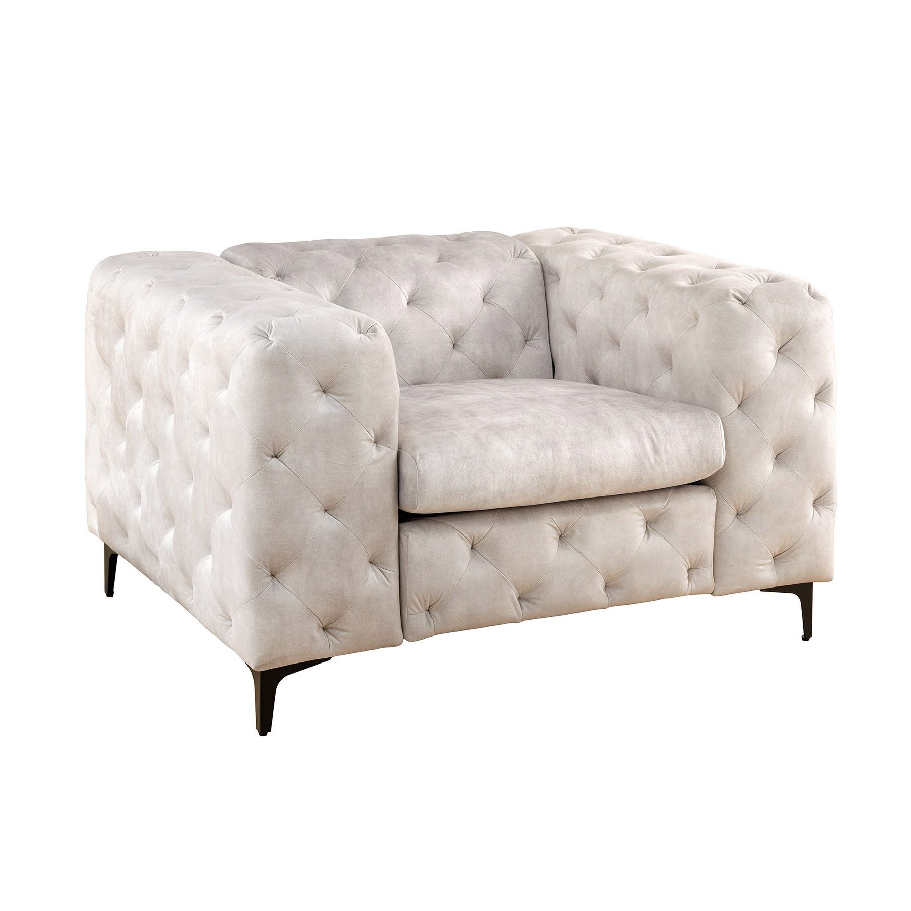 riess-ambiente Chesterfield-Sessel MODERN BAROCK 120cm champagner