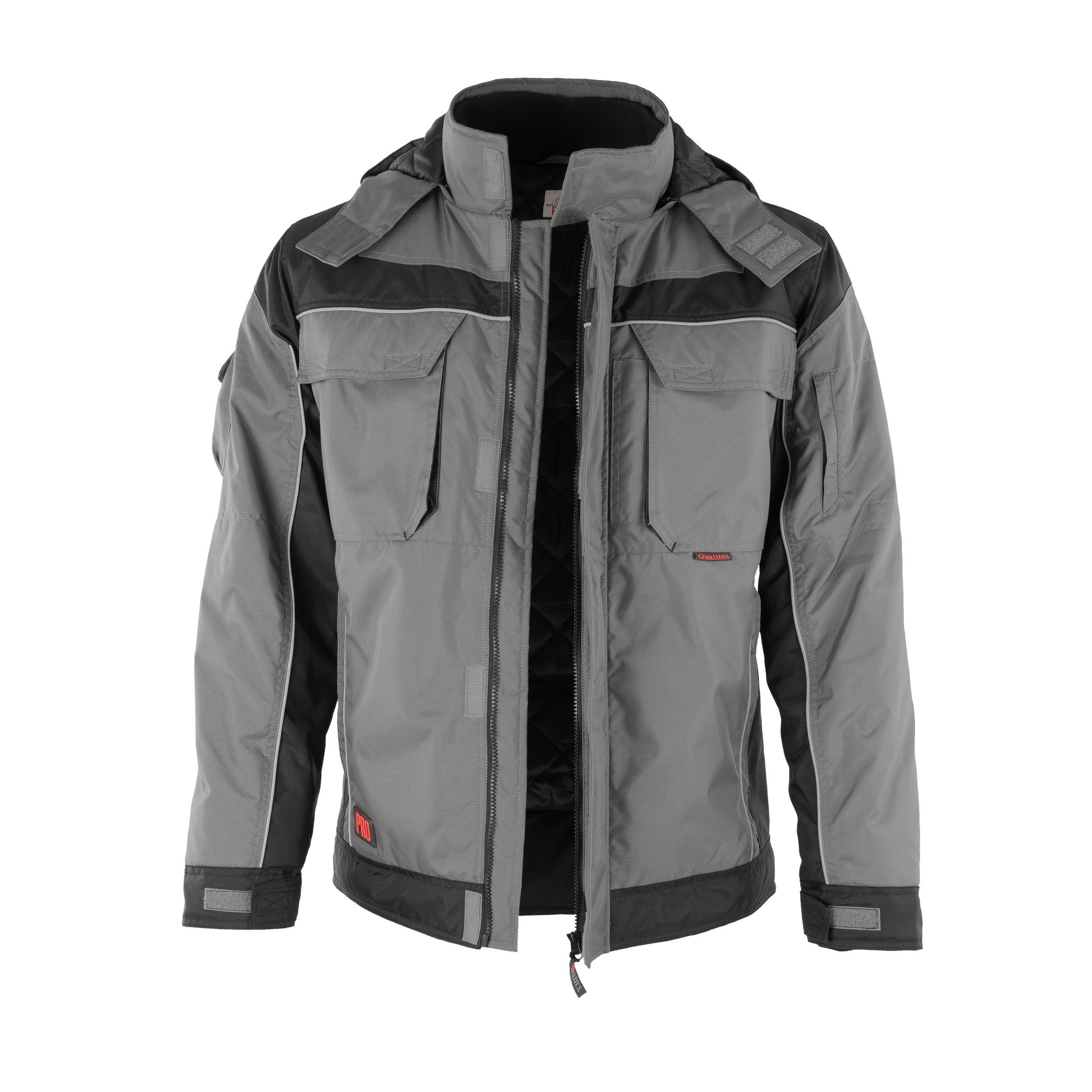 Qualitex Workwear Winterjacke Winterjacke 'PRO' grau/schwarz,