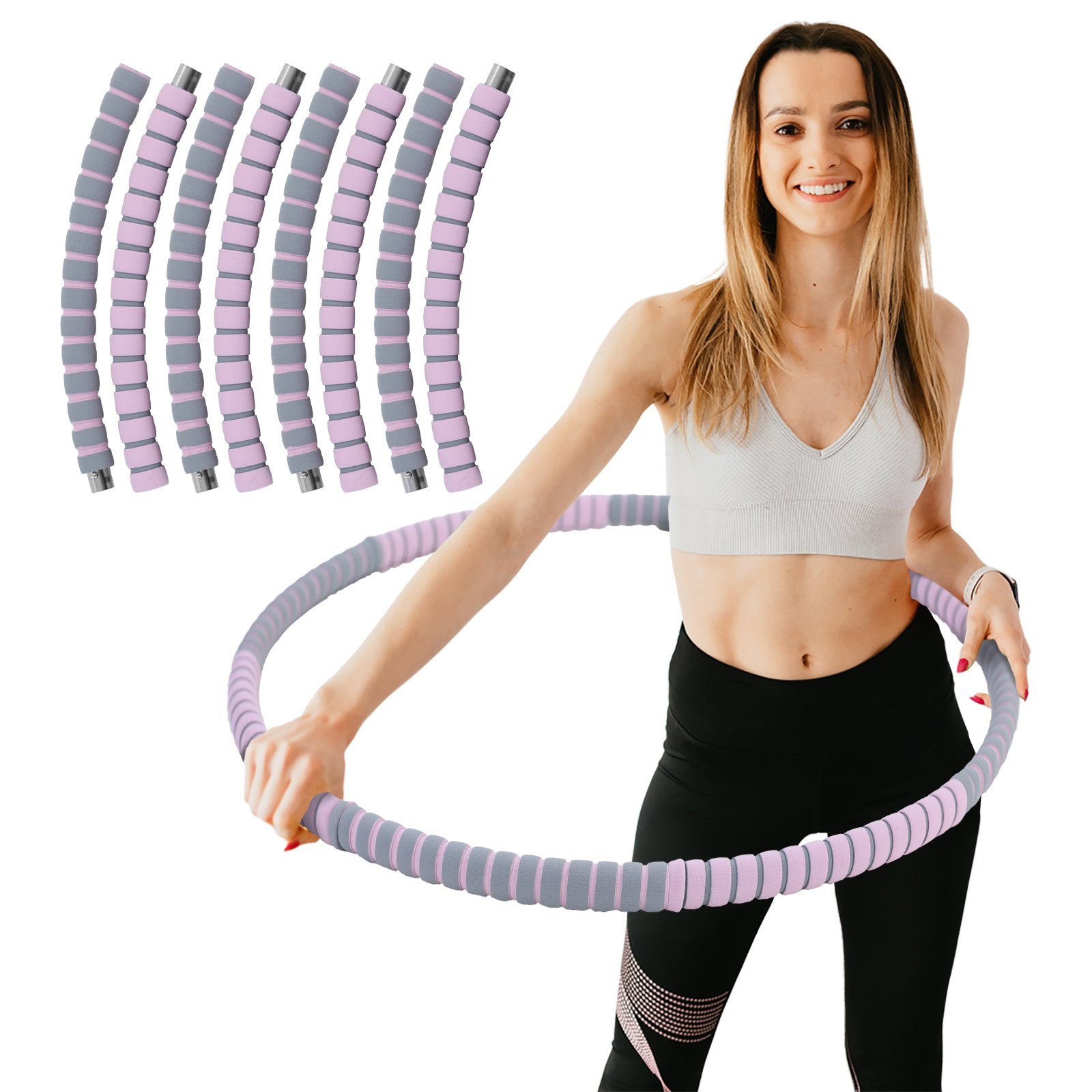 RAMROXX Hula-Hoop-Reifen Fitness Reifen Edelstahl 8