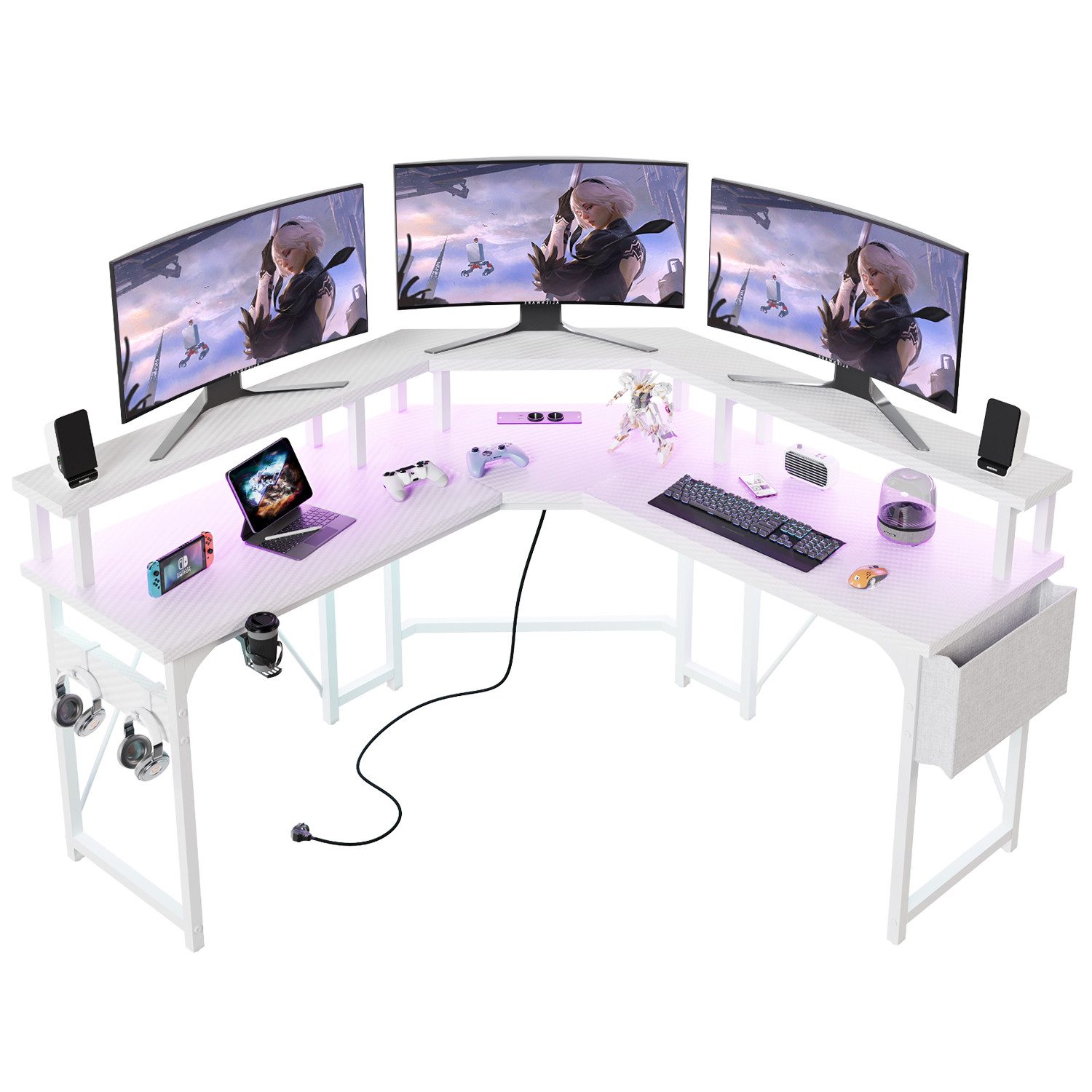 HOMALL Eckschreibtisch Gamingtisch Computertisch L-förm Eckschreibtisch