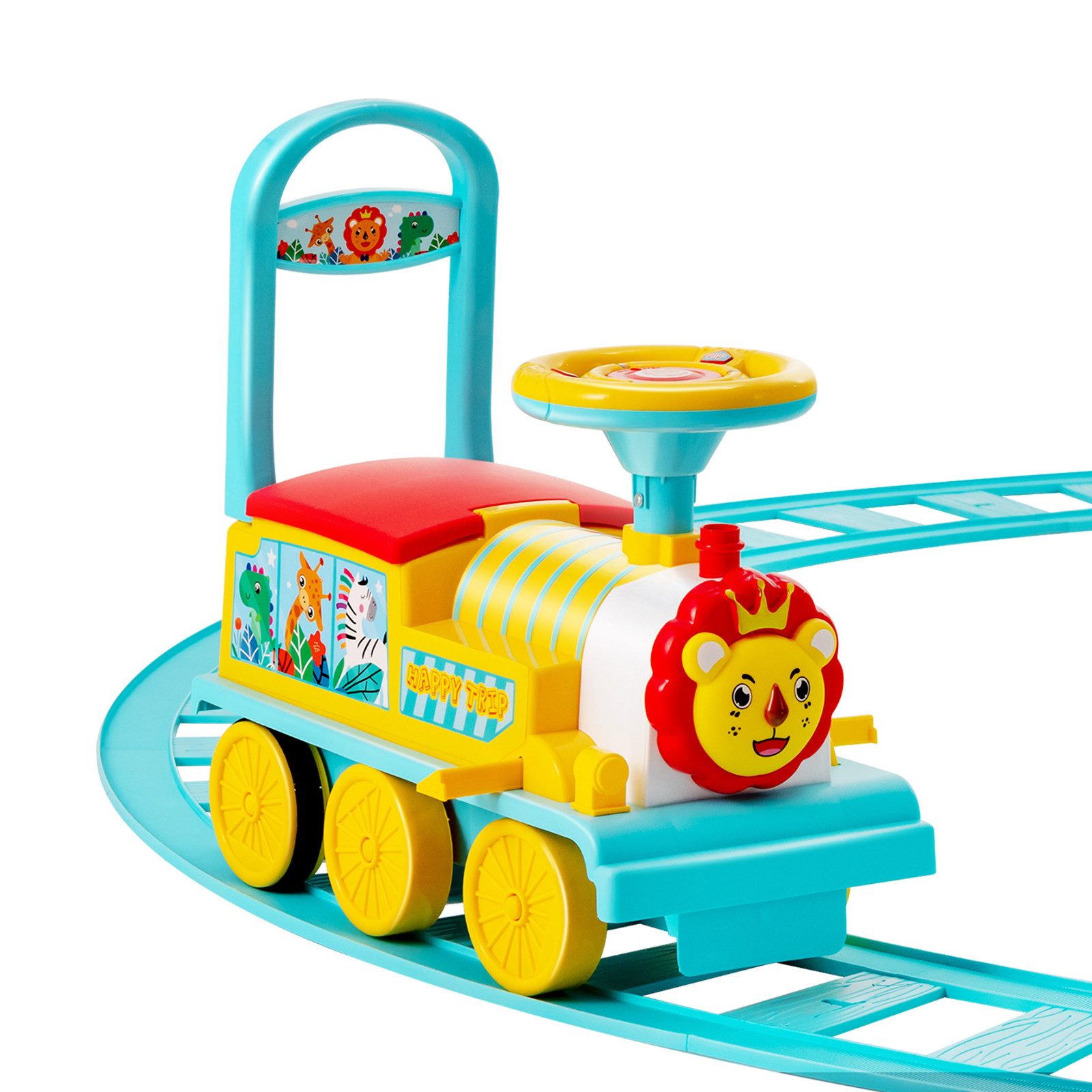 COSTWAY Spielzeug-Eisenbahn 6V Kinder Modelleisenbahn