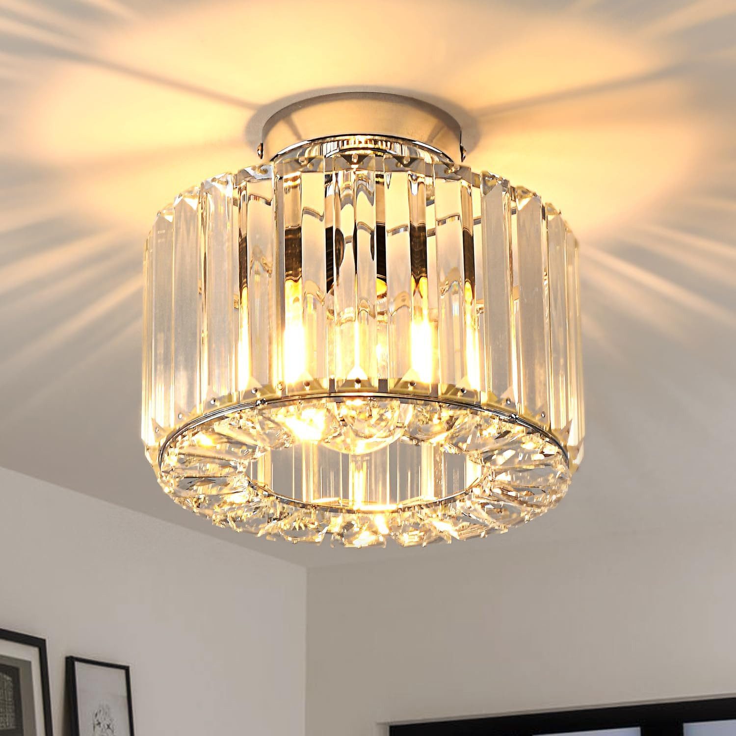 BlingBin Kronleuchter Kristall Deckenleuchte, Ø23cm Kronleuchter