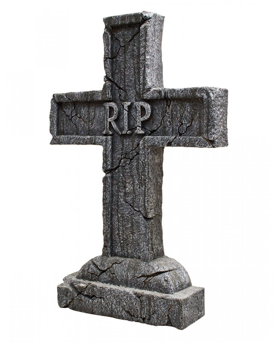 Horror-Shop Dekoobjekt R.I.P. Halloween Grabstein-Kreuz als