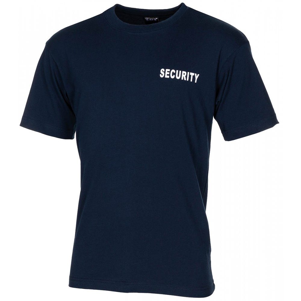 MFH T-Shirt T-Shirt, blau, Security, bedruckt