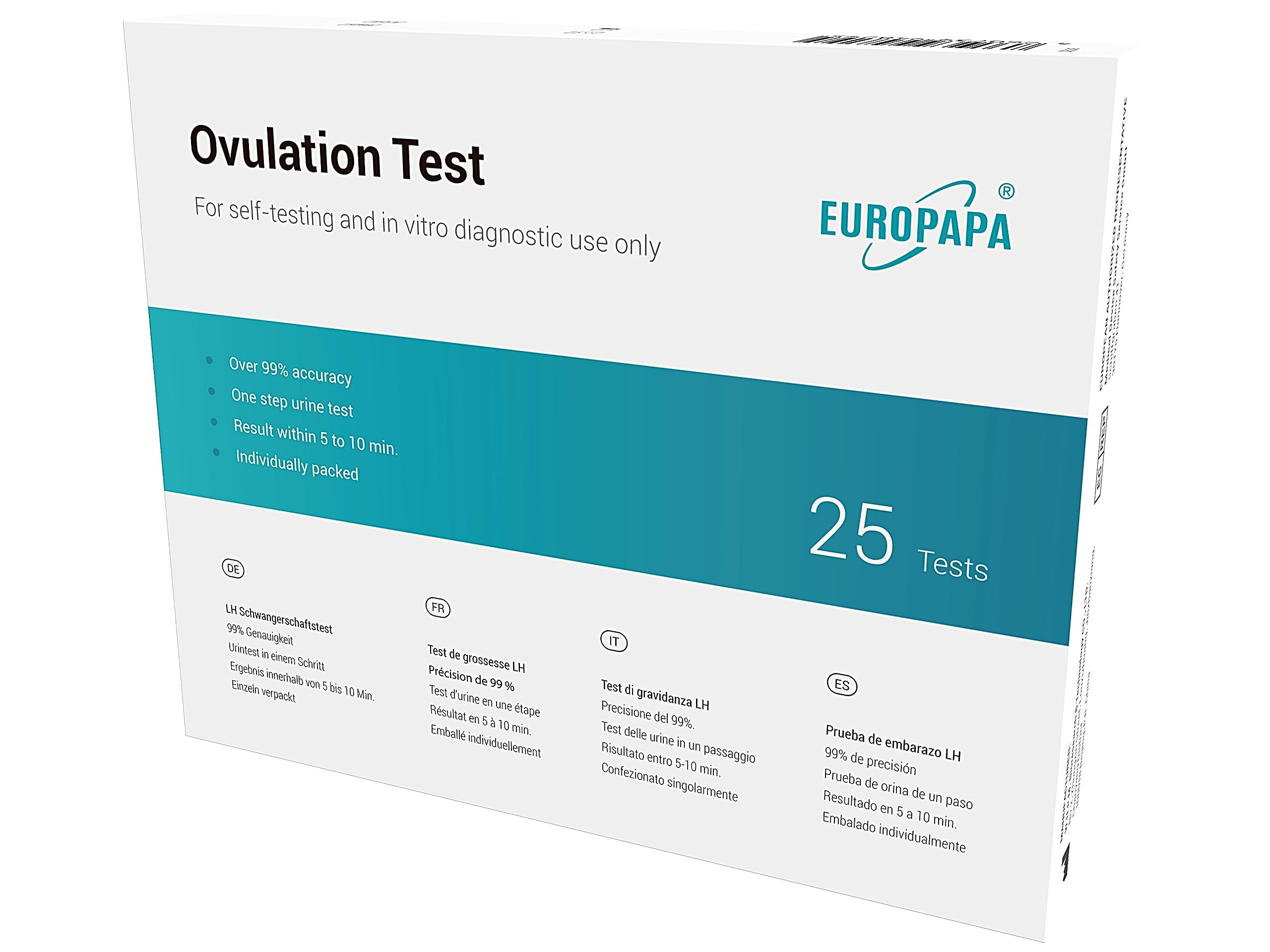 EUROPAPA Fruchtbarkeitstracker Ovulationstest für Eisprung, 25