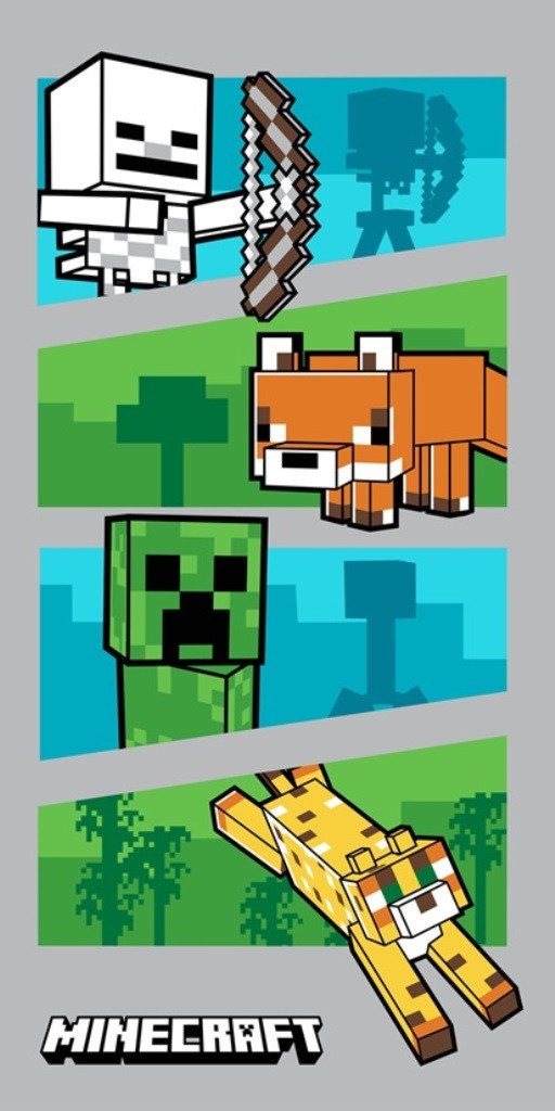 Carbotex Strandtuch Minecraft Strandtuch Badetuch Duschtuch
