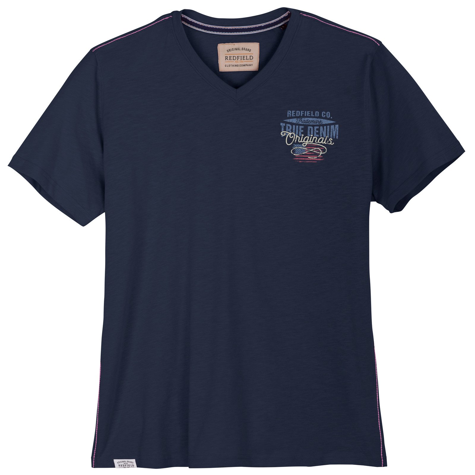 redfield V-Shirt Redfield Übergrößen T-Shirt V-Neck
