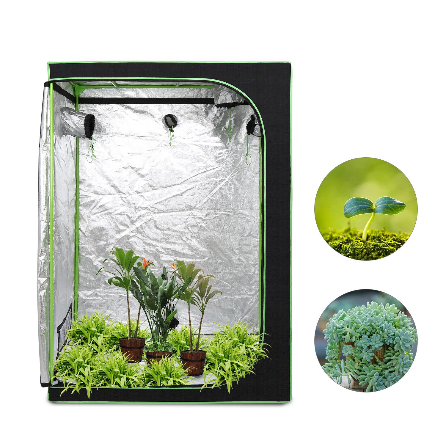 Clanmacy Gewächshaus Growzelt Growbox 120x60x180cm Indoor