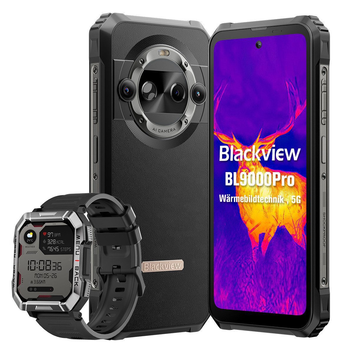 blackview BL9000Pro mit Wärmebildkamera incl. W60