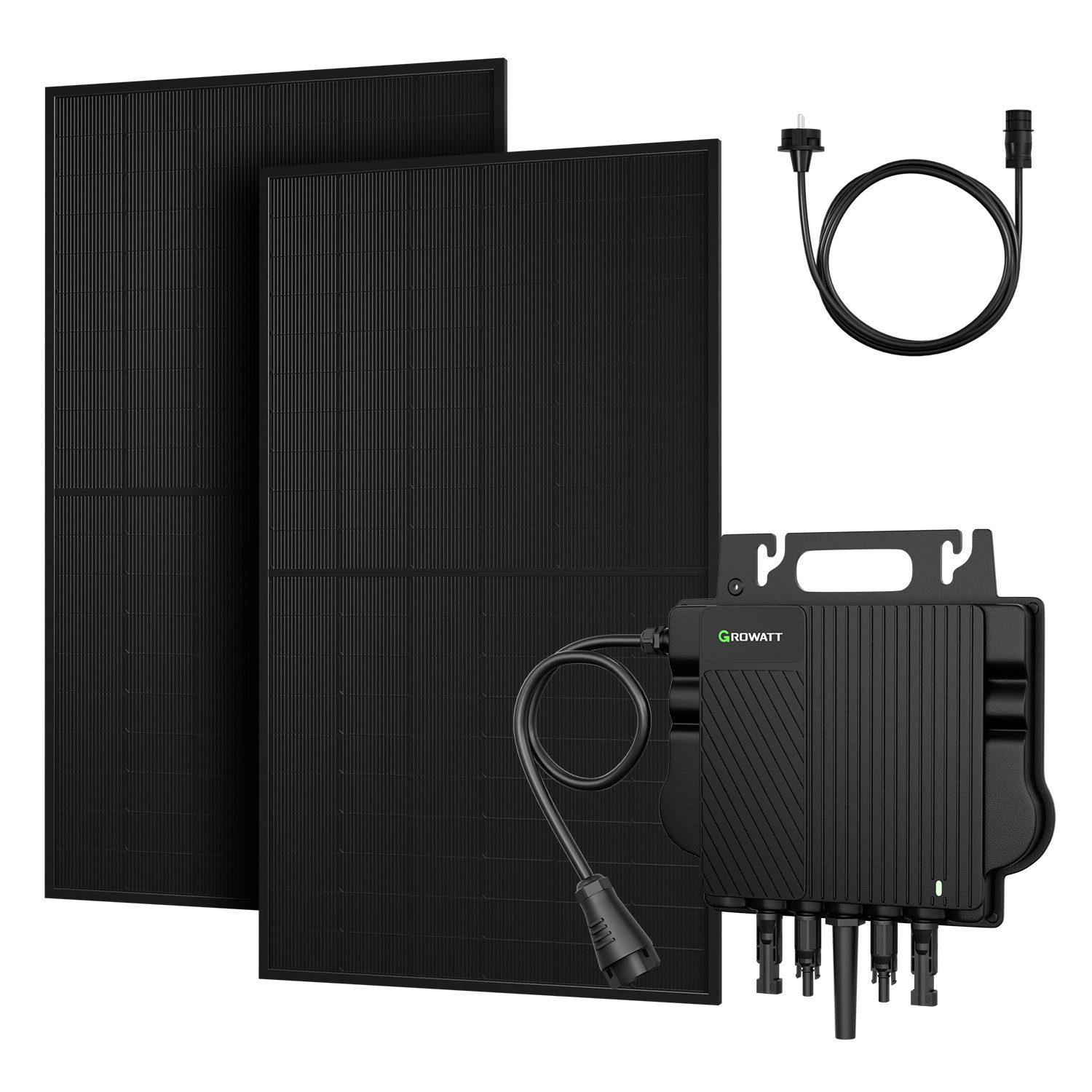 Growatt Balkonkraftwerk 1000W Komplettset Solaranlage, Module