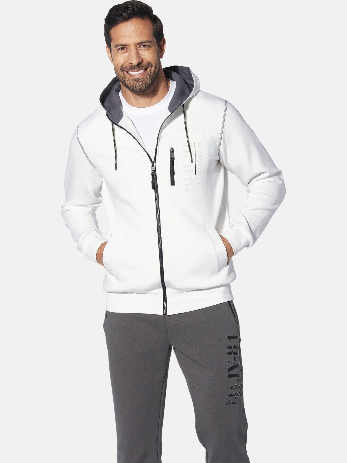 Jan Vanderstorm Kapuzensweatjacke FINNDOR mit kontrastfarbener
