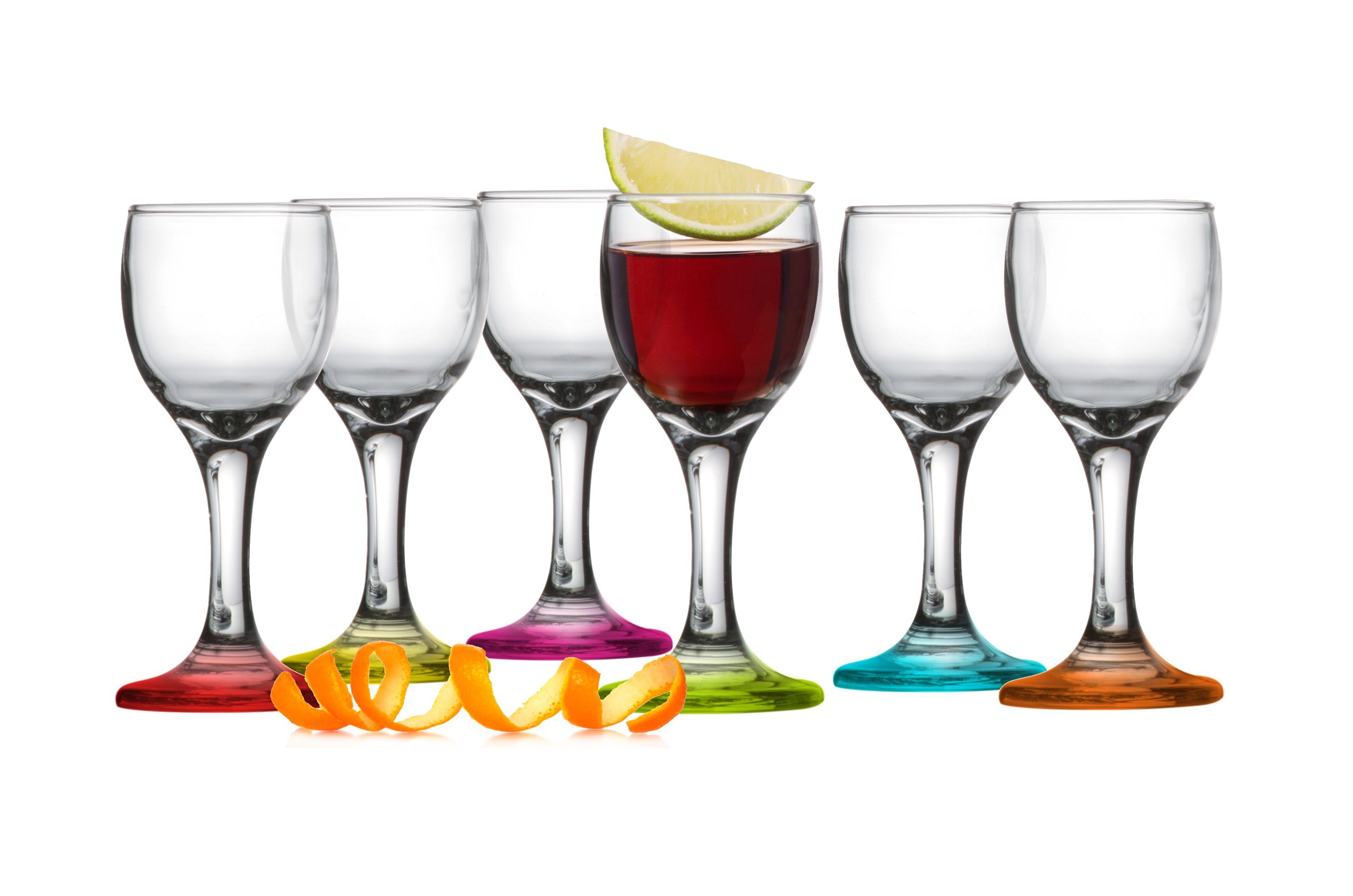 Sendez Likörglas 6 bunte Likörgläser Schnapsgläser