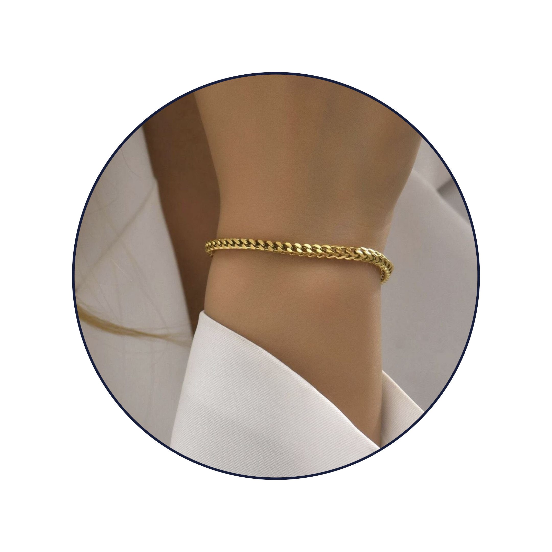 GOLDKLEIN Goldarmband Armkette Schmuck vergoldeter Edelstahl