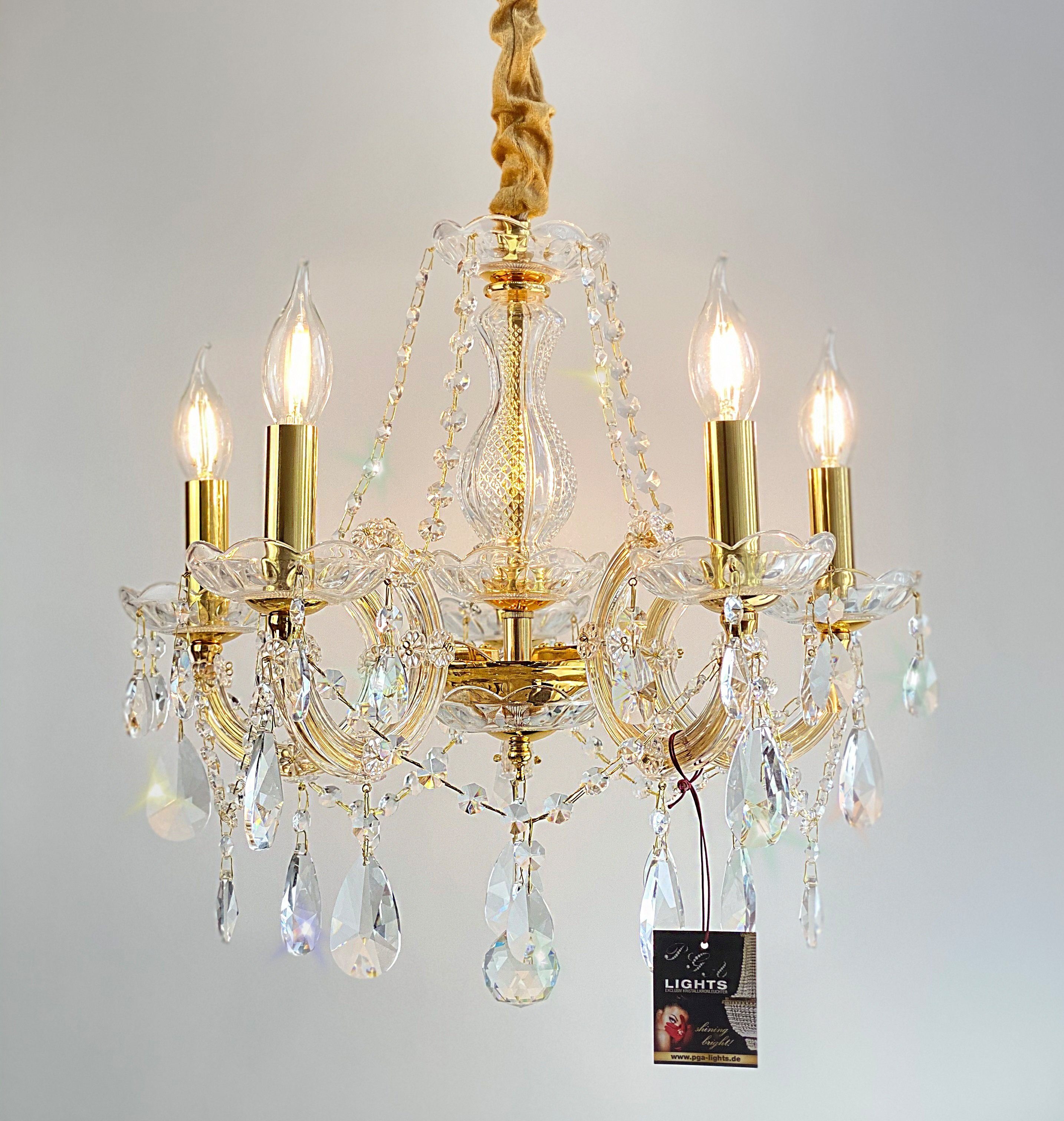 PGA-Lights Kronleuchter Kristall Kronleuchter Ø48cm 5