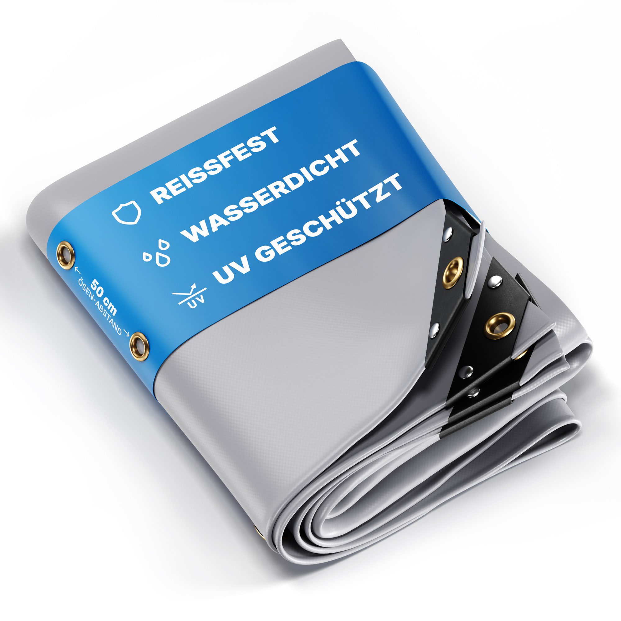 NEMAXX Schutzplane 300×400 cm – 650 g/m²–12 m²–Grau–100