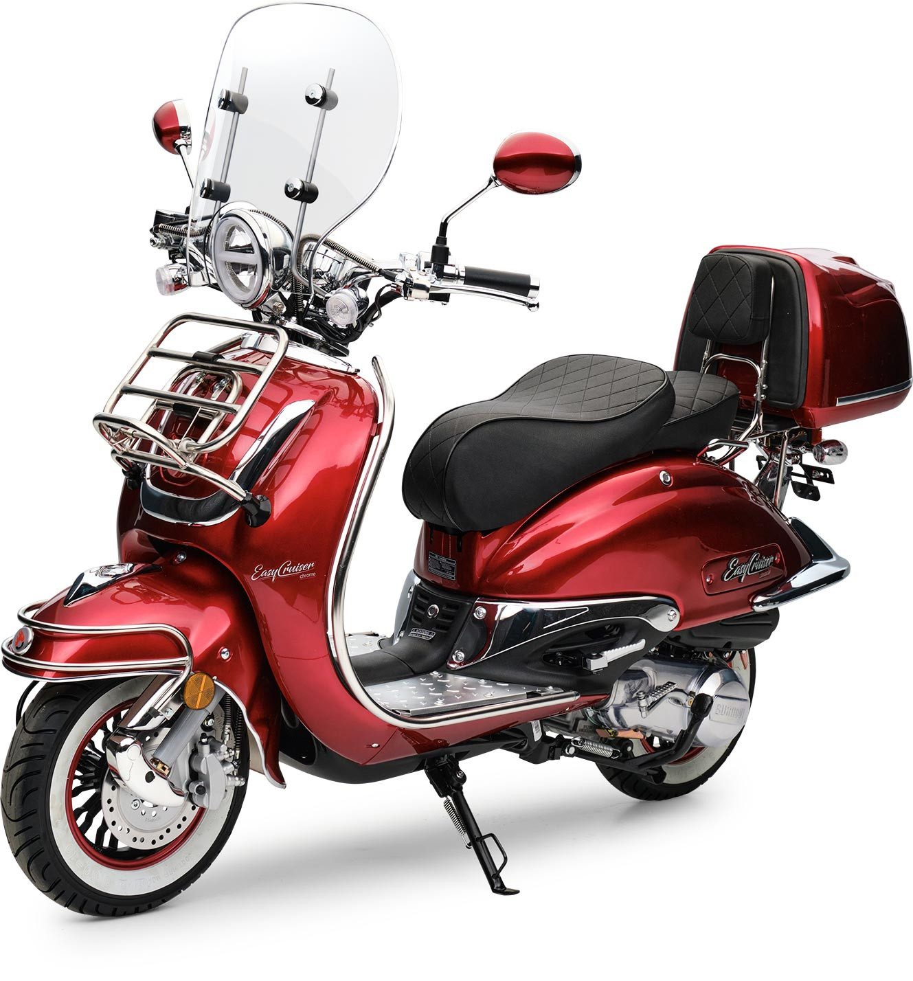Burnout Motorroller EasyCruiser Chrom Dunkelrot, 125