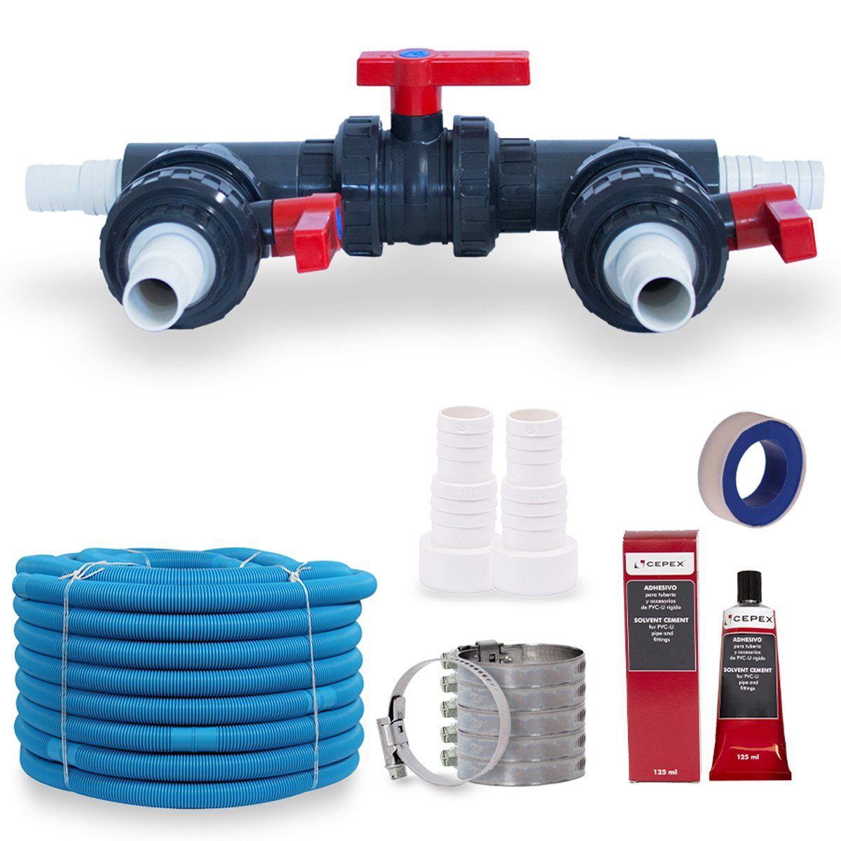EVOLUTION Pool-Wärmepumpe Anschluss-Set für Schlauchanschluss d
