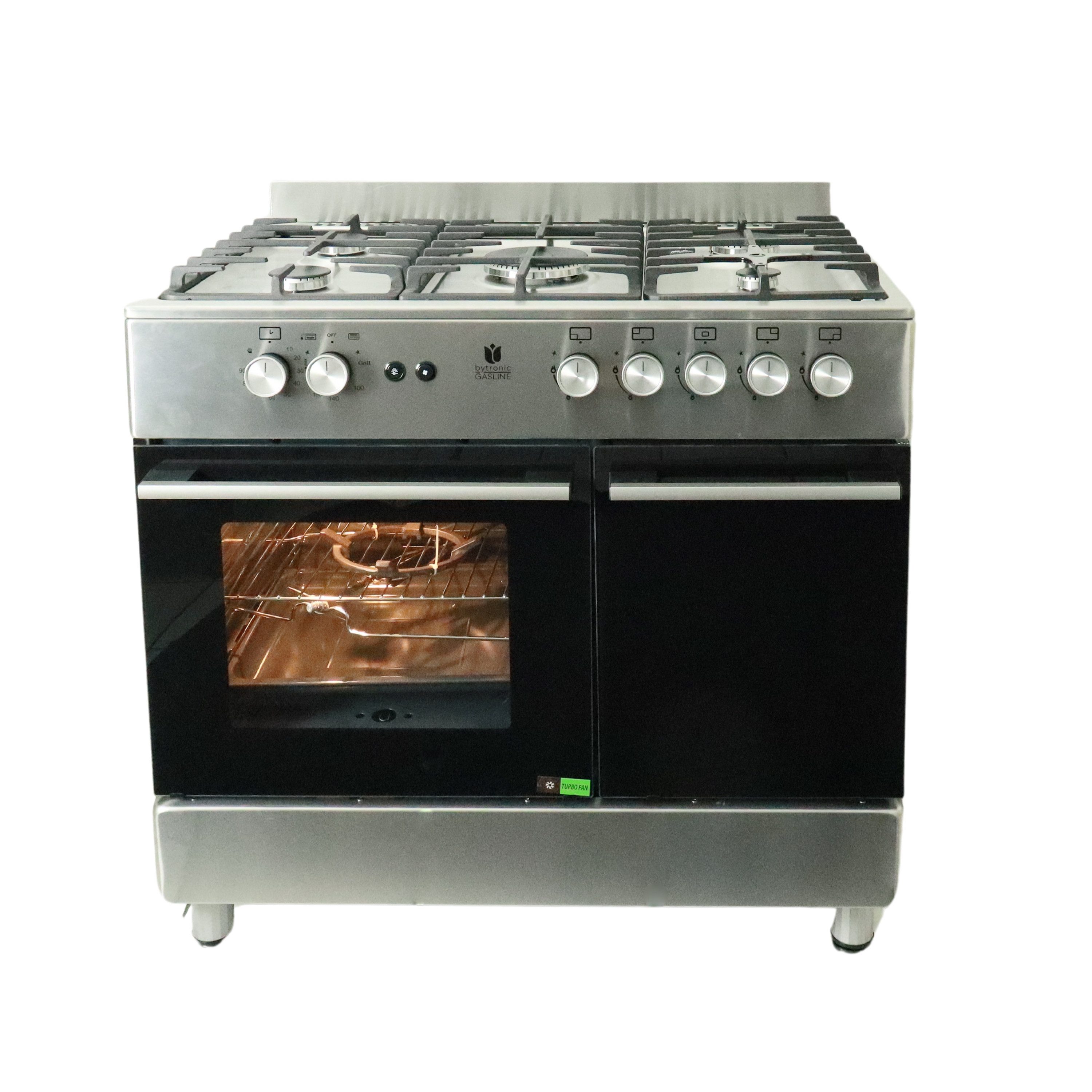 Gasline Gas-Standherd mit Flaschenschrank GAG90GOXFL, mit