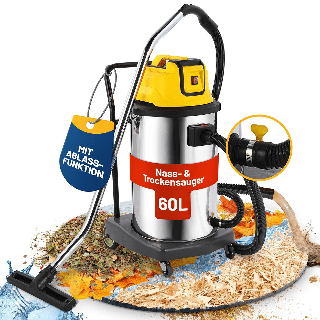 2mGoods Nass-Trocken-Sauger beutellos mit waschbarem Baumwollfilter