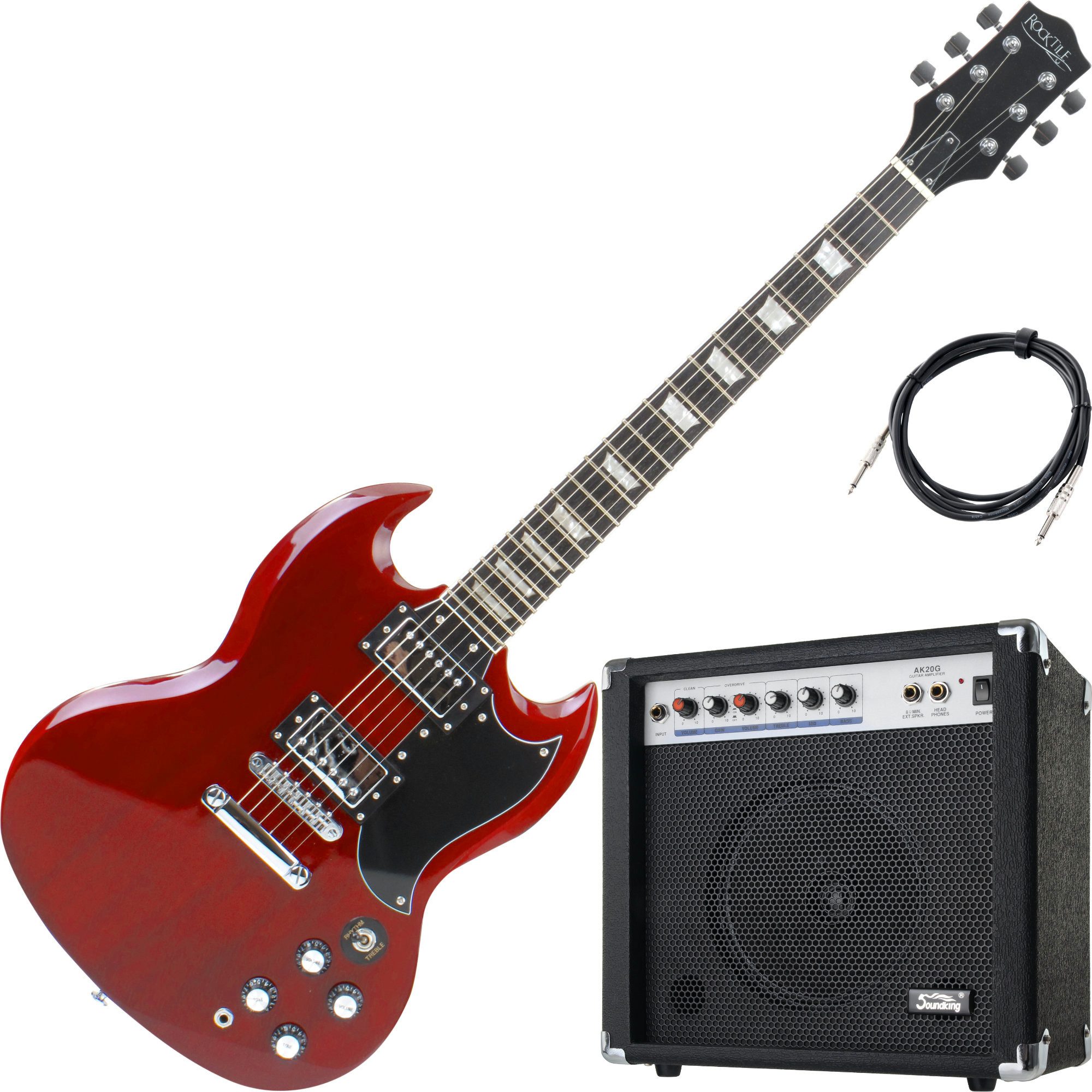 Rocktile E-Gitarre Pro S-Red E-Gitarre Heritage