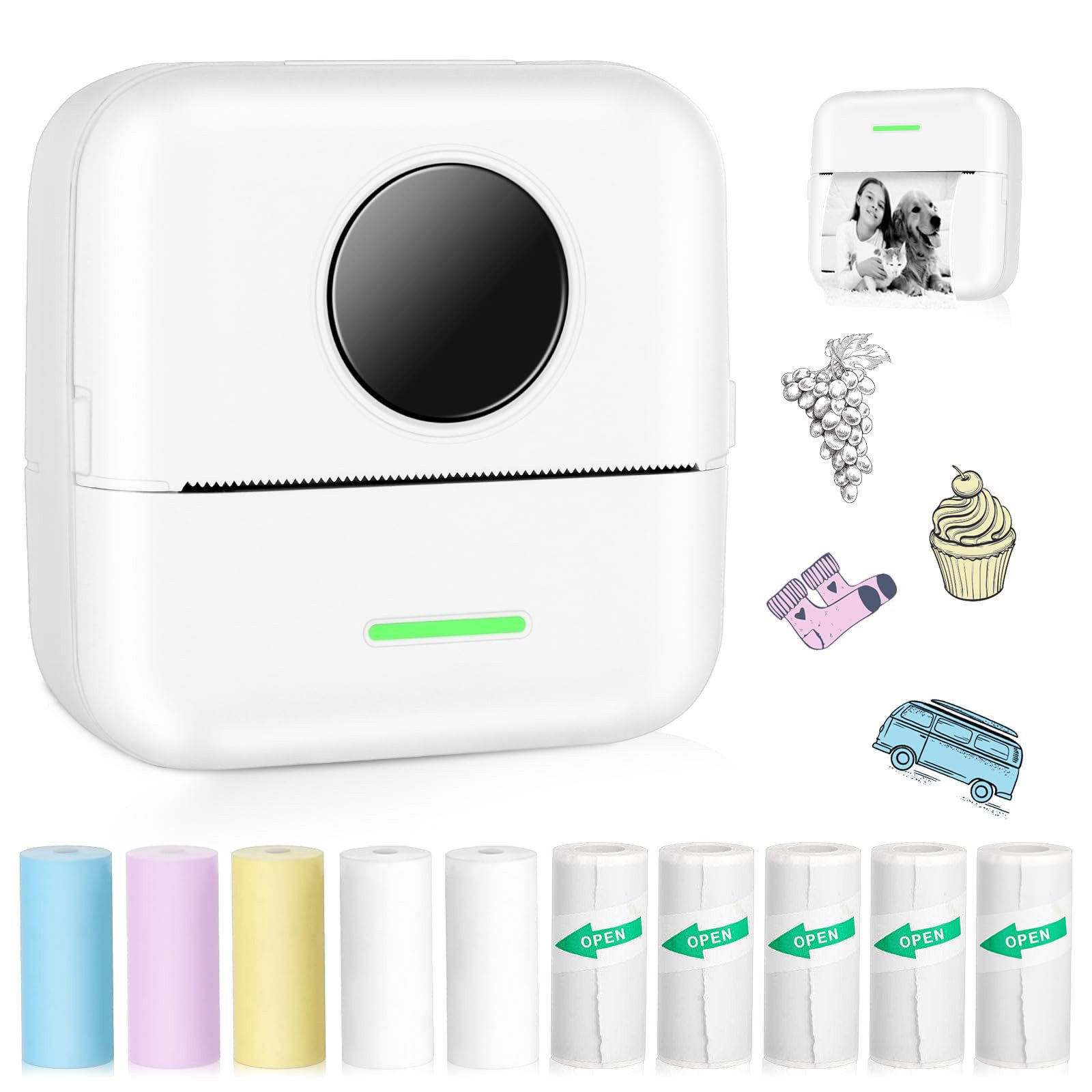 RWEUOQ Thermodrucker Kompatibel für iOS Android