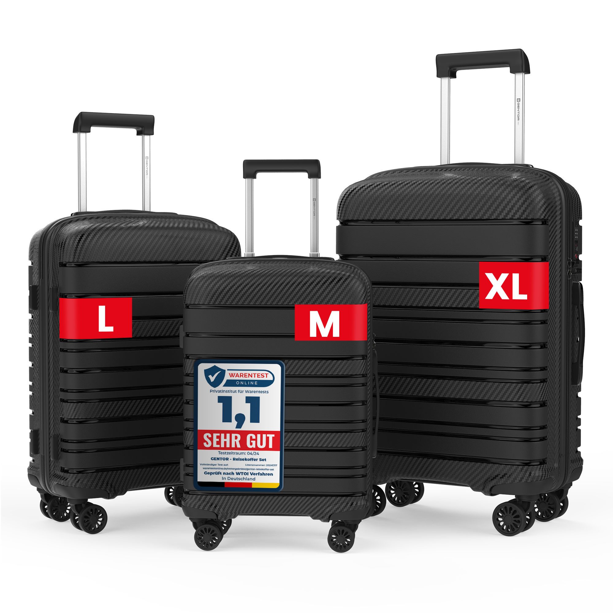 GENTOR Hartschalen-Trolley Koffer Reisekoffer Hartschalenkoffer Trolley