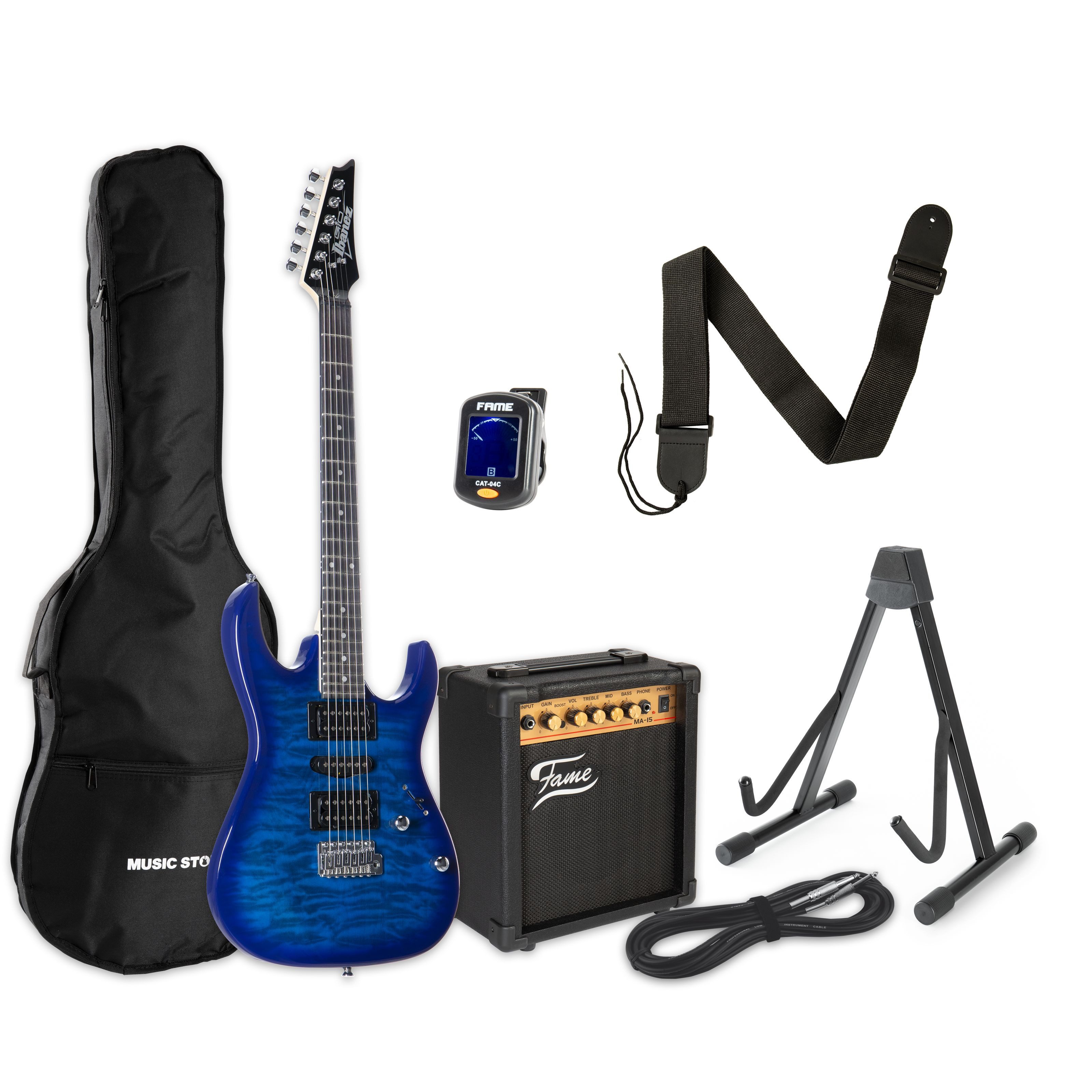Ibanez E-Gitarre, E-Gitarren, E-Gitarren-Sets, GRX70QA-TBB +