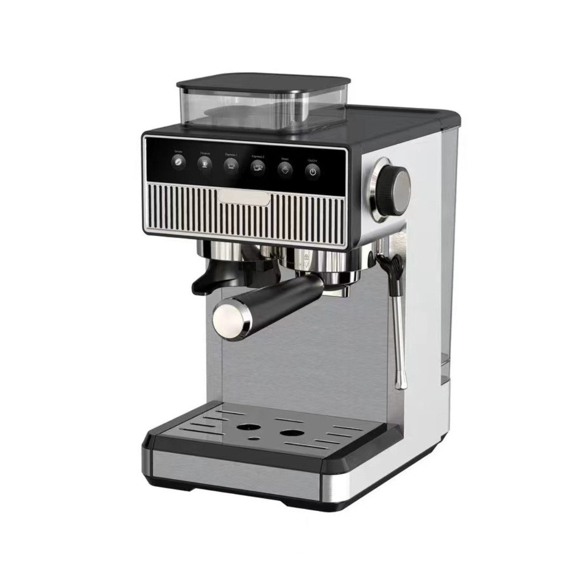 KUPU Espressomaschine, Edelstahlfilter, Mahlwerk & Touch-Bedienung