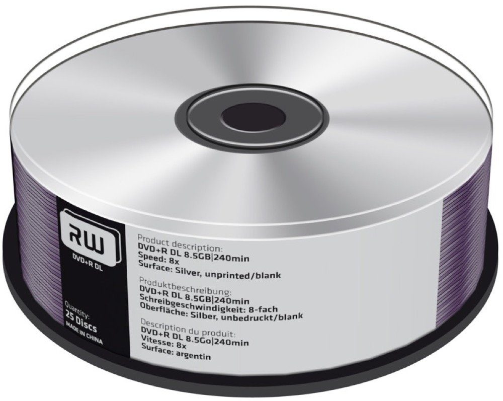 Mediarange DVD-Rohling 25 DVD+R Double Layer