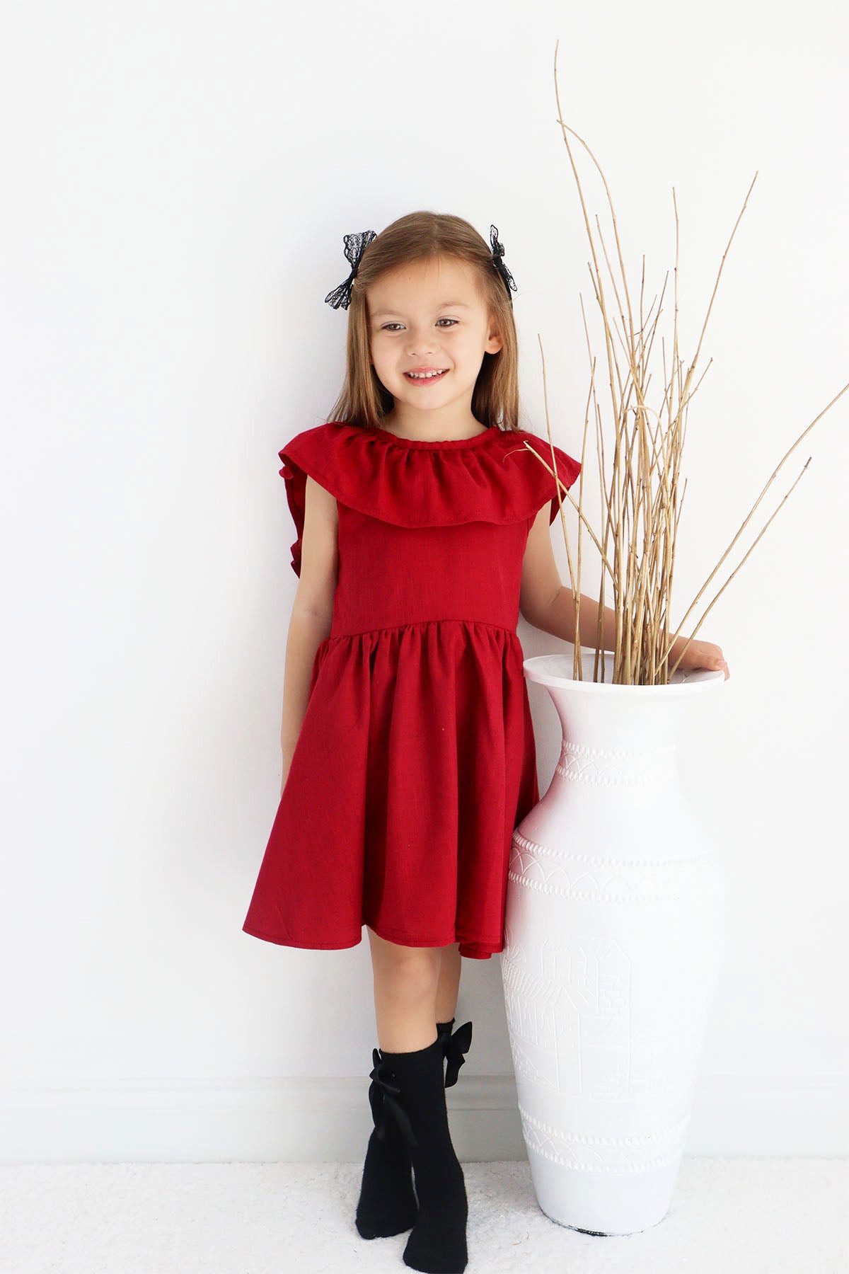 Parla Kids Sommerkleid Bordeaux farbendes Kleid