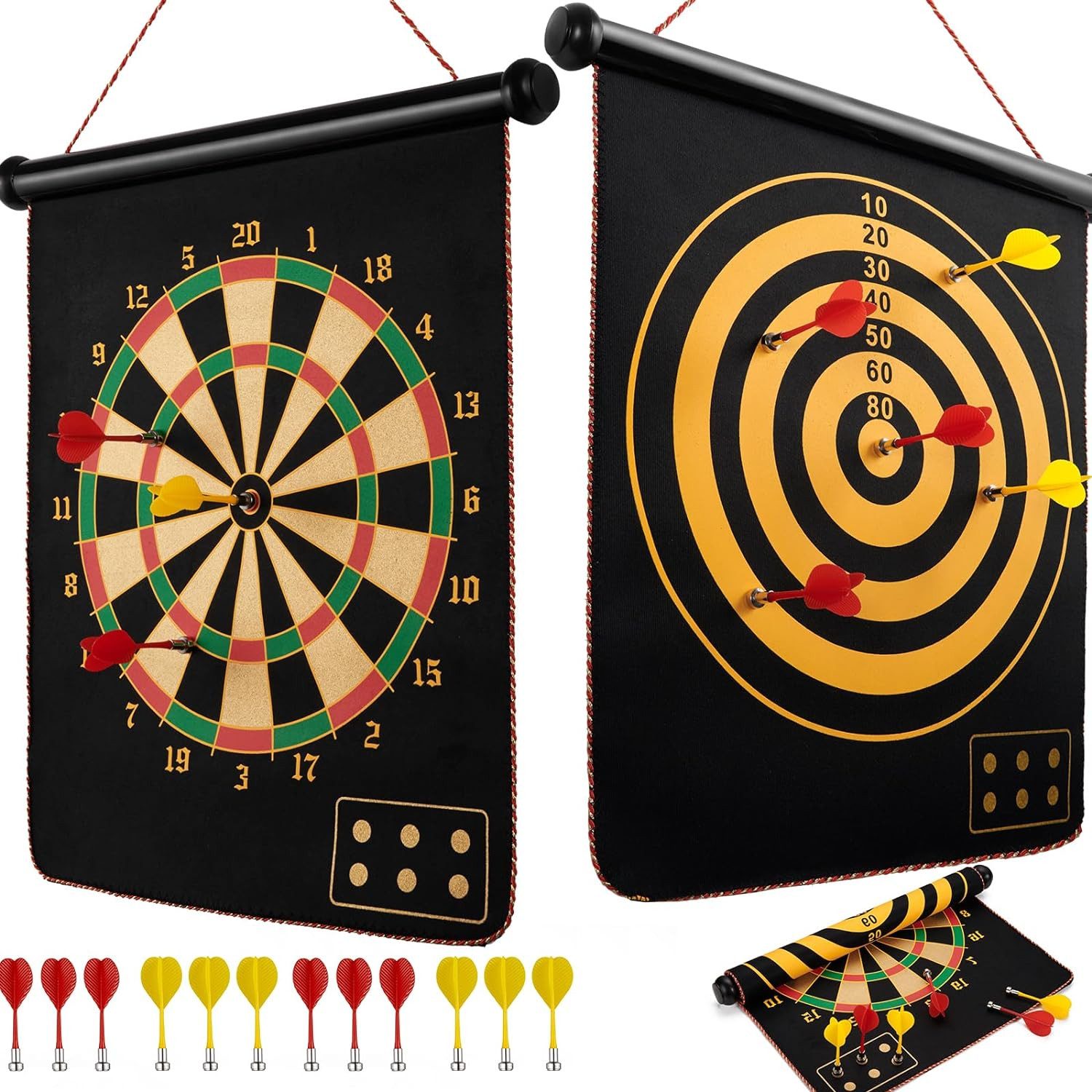 MODFU Dartscheibe Magnetisch Dartscheiben Dartboard Doppelseitige