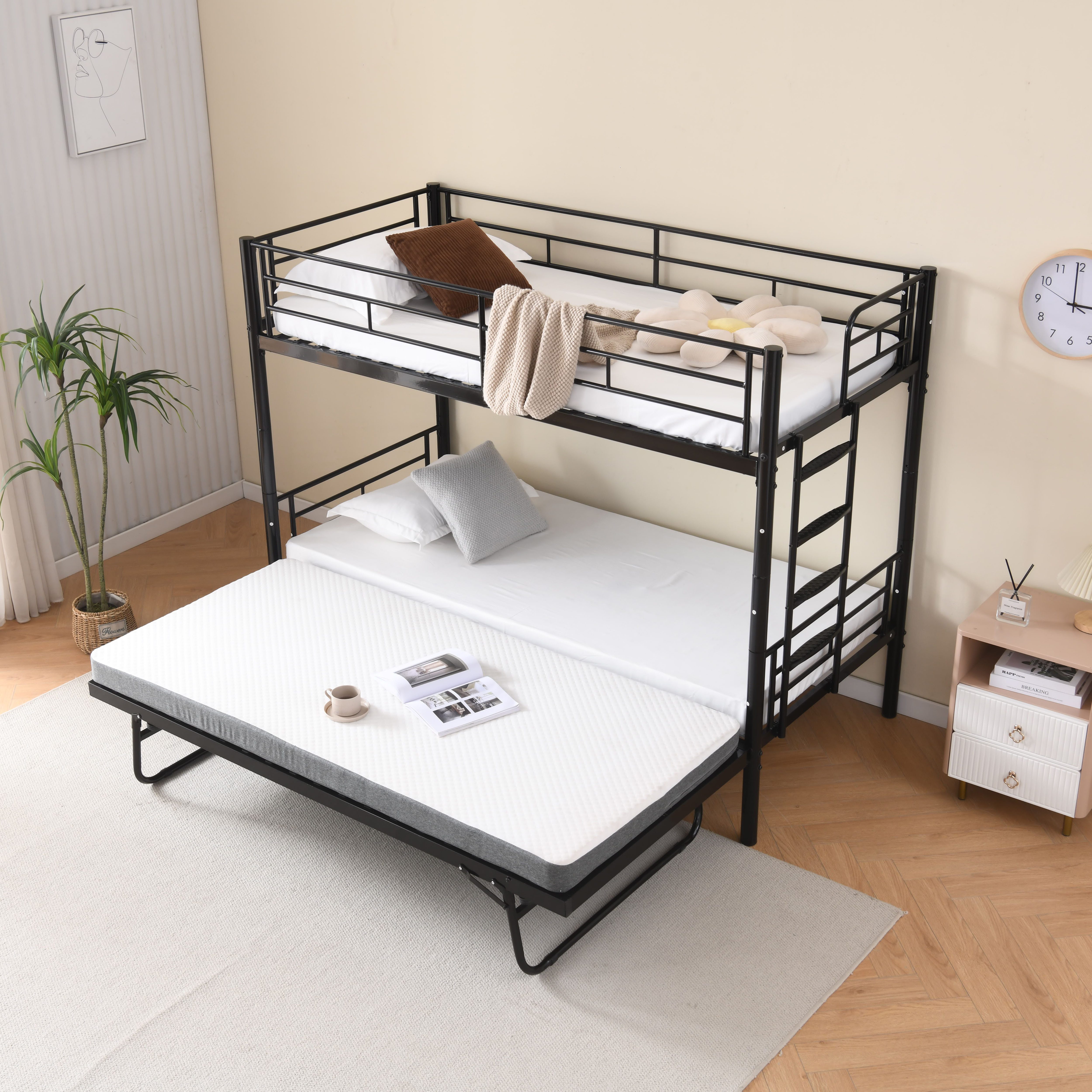 Odikalo Etagenbett Eisenbett Etagenbett Kinder90x200cm,Umbaubar zu