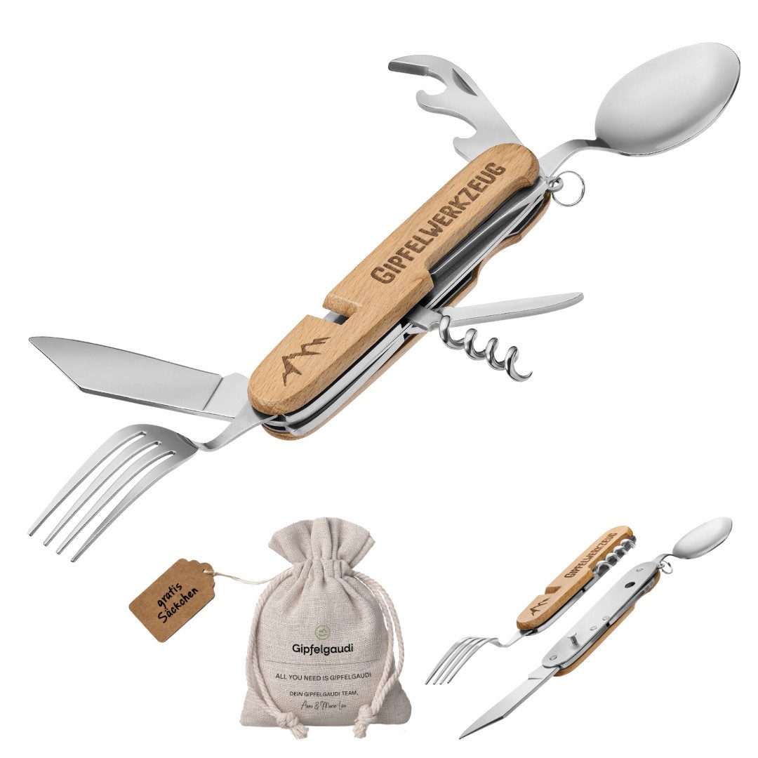 Gipfelgaudi Taschenmesser All-in-One Camping Besteck: ideal