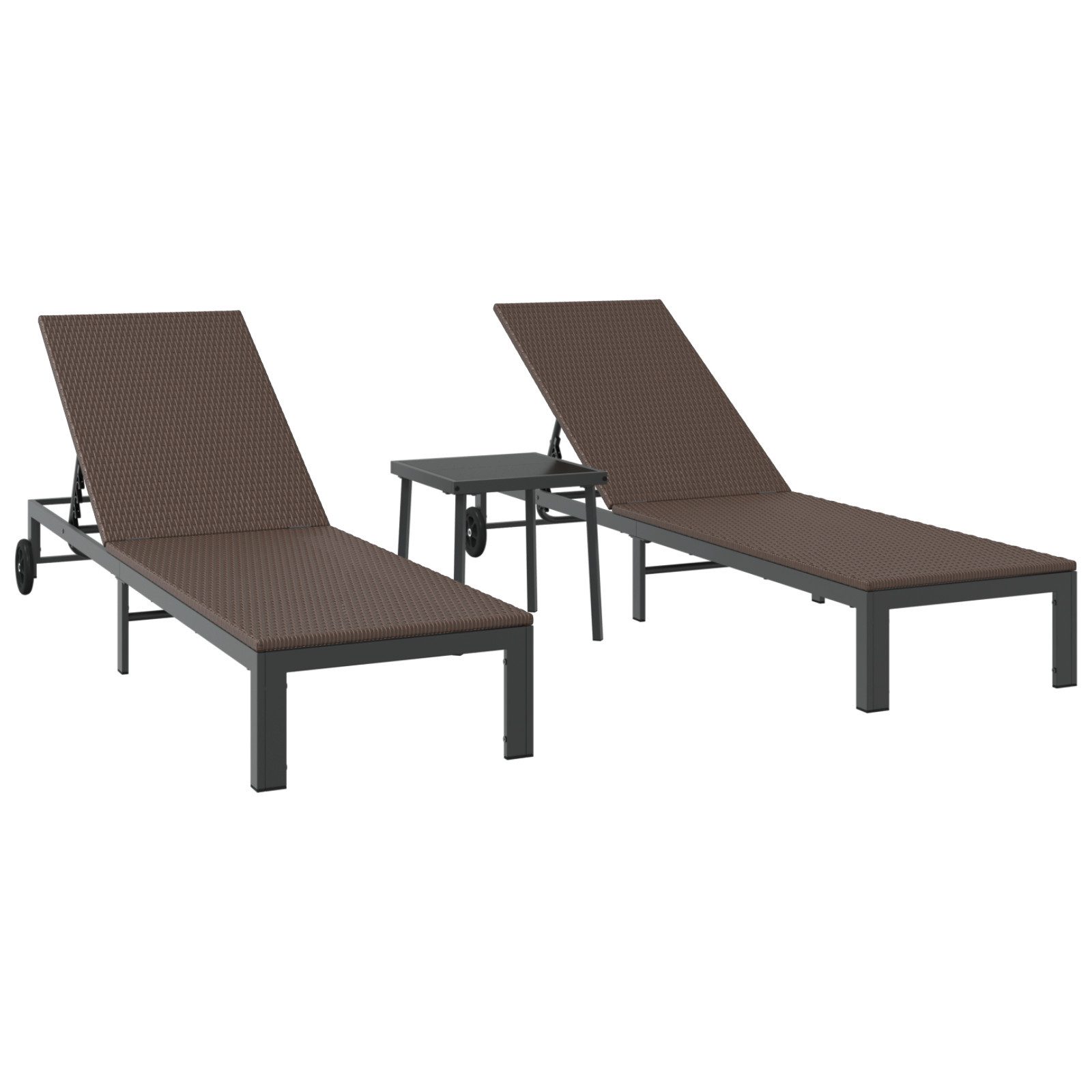 vidaXL Gartenliege Sonnenliegen 2 Stk. mit