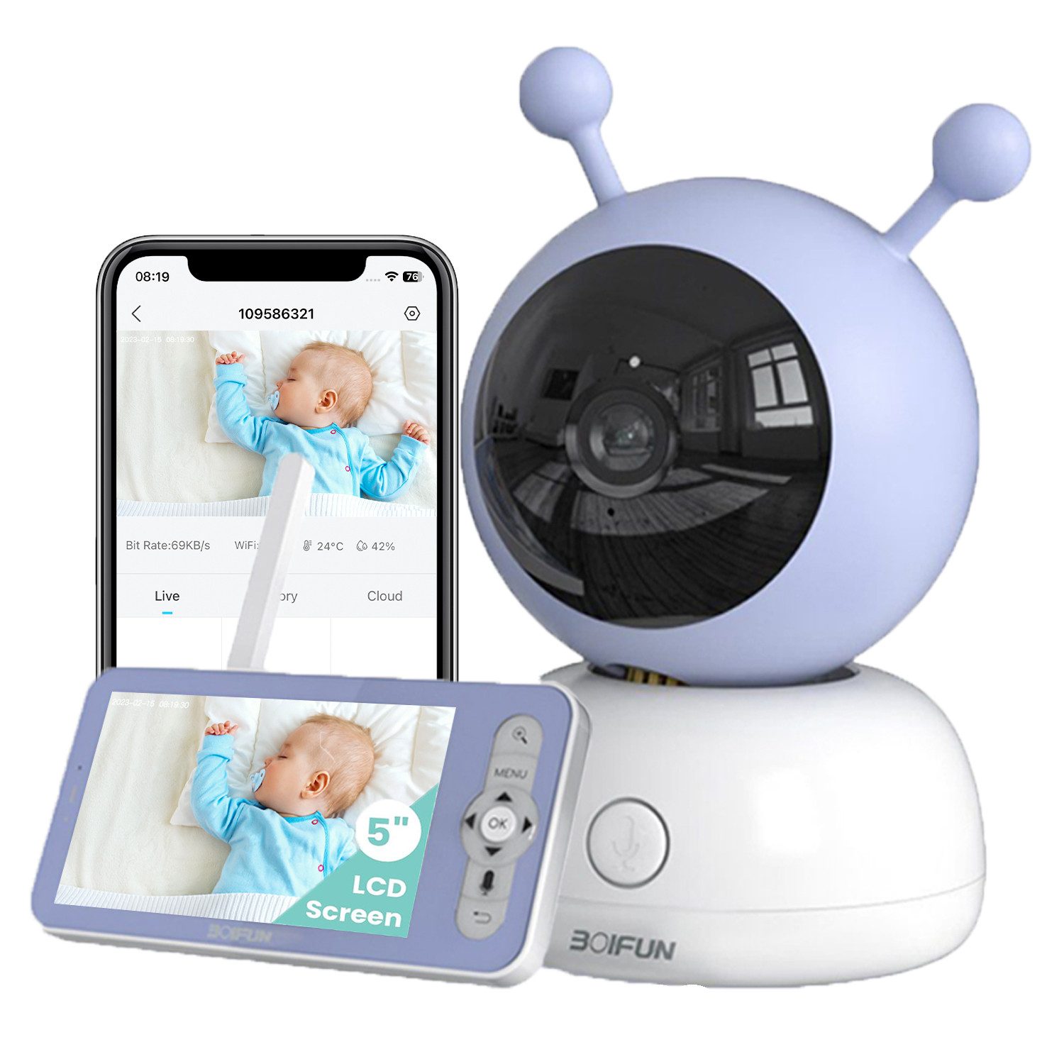 Boifun Babyphone Babyphone mit Kamera 5