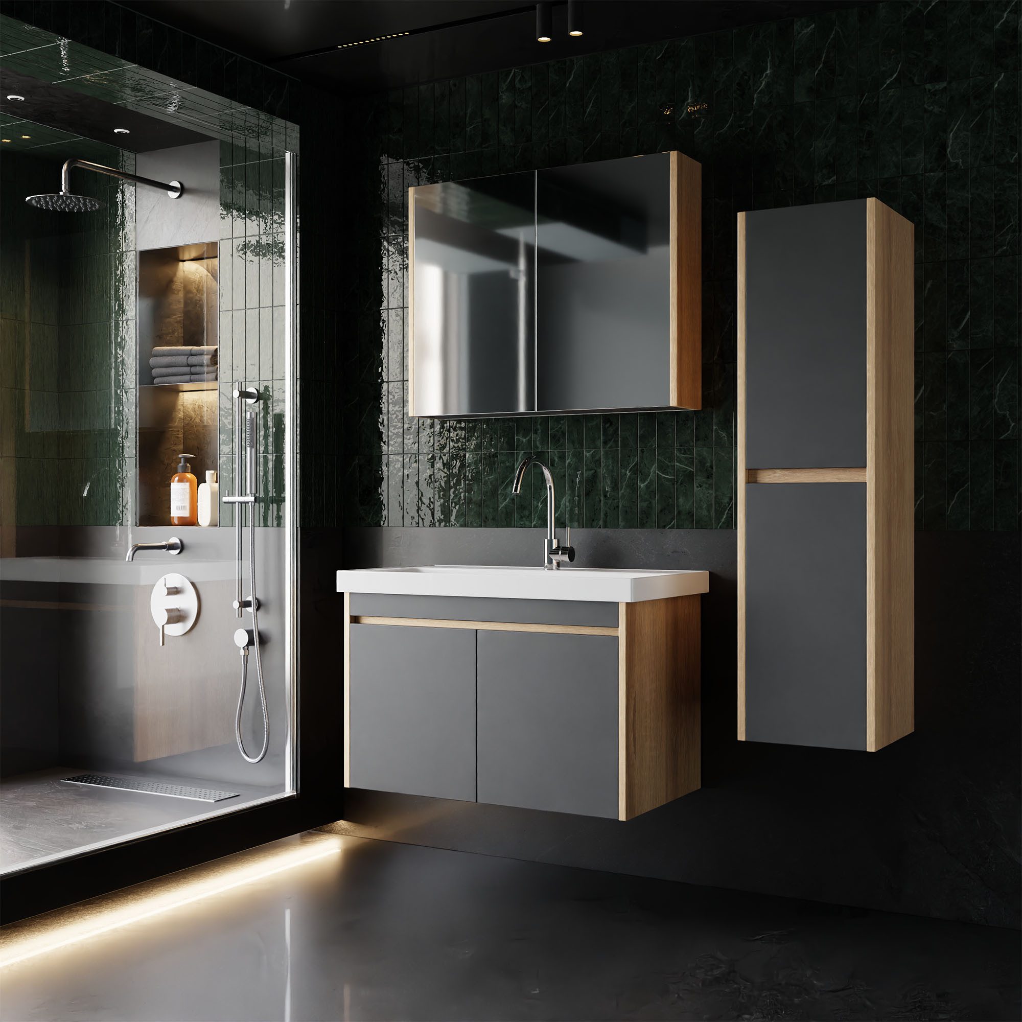 Karen Badmöbel-Set Badmöbel Set Dallas 4-Teilig